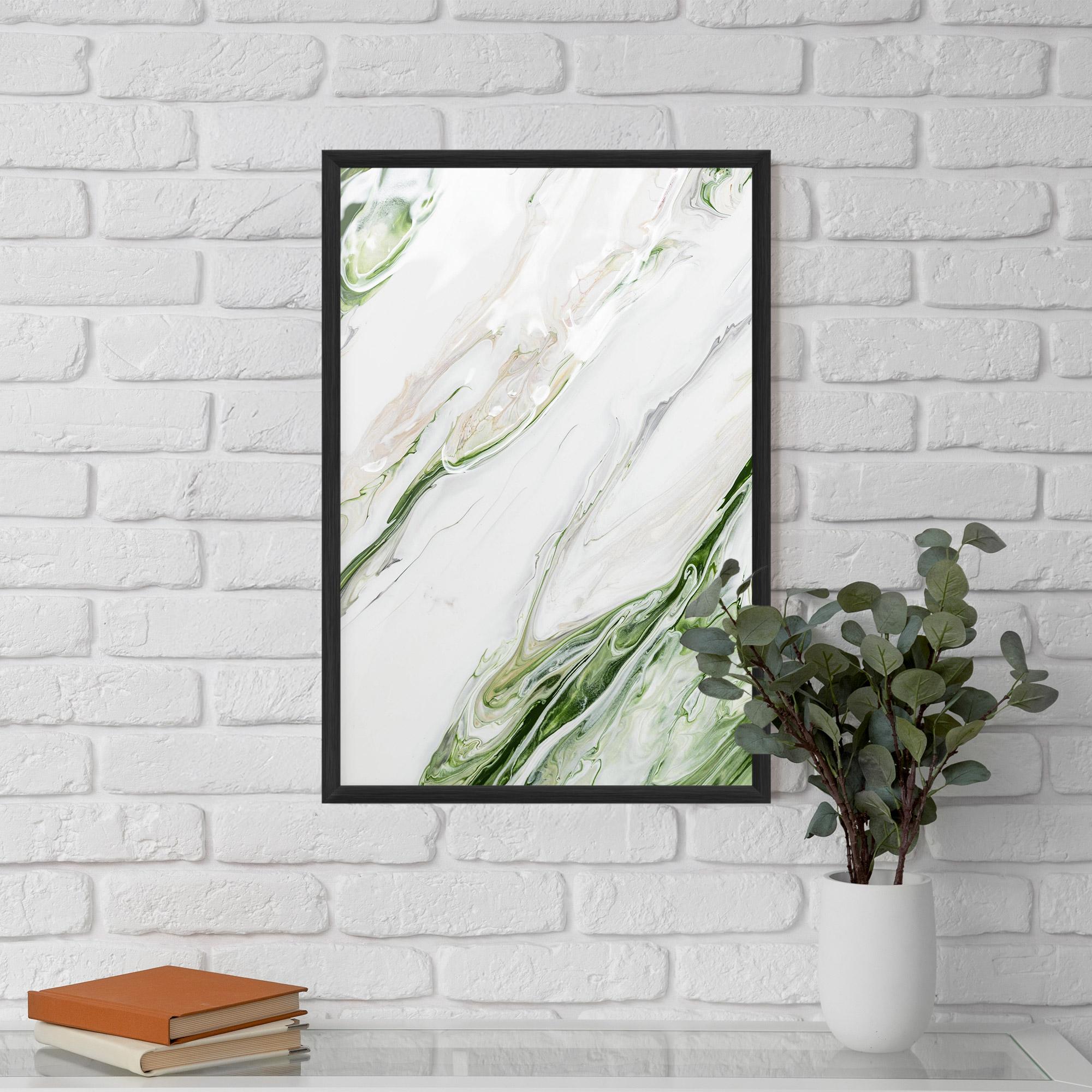 Poster Înrămat Light Green Liquid mockup 5