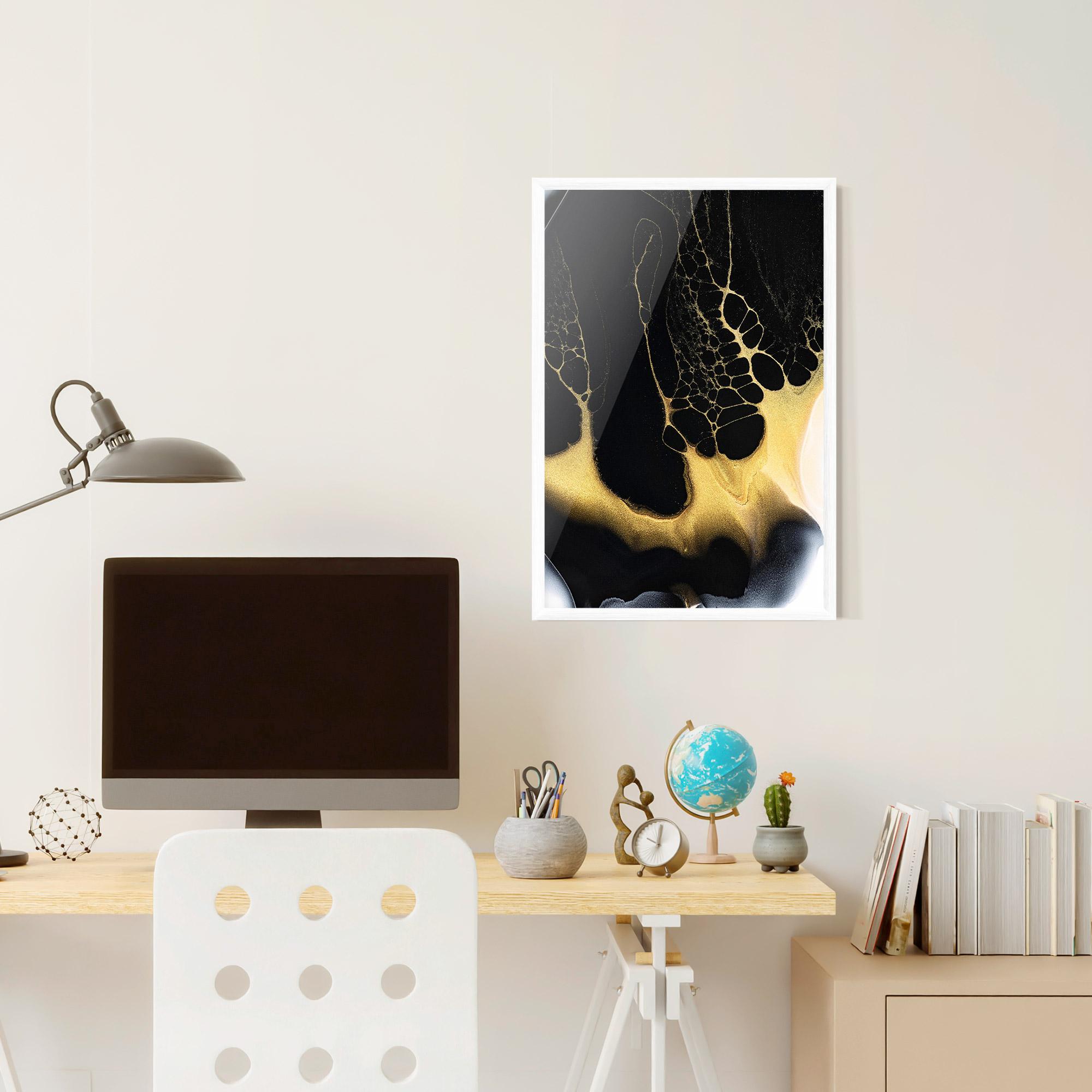 Poster Înrămat Black Golden Marble mockup 6