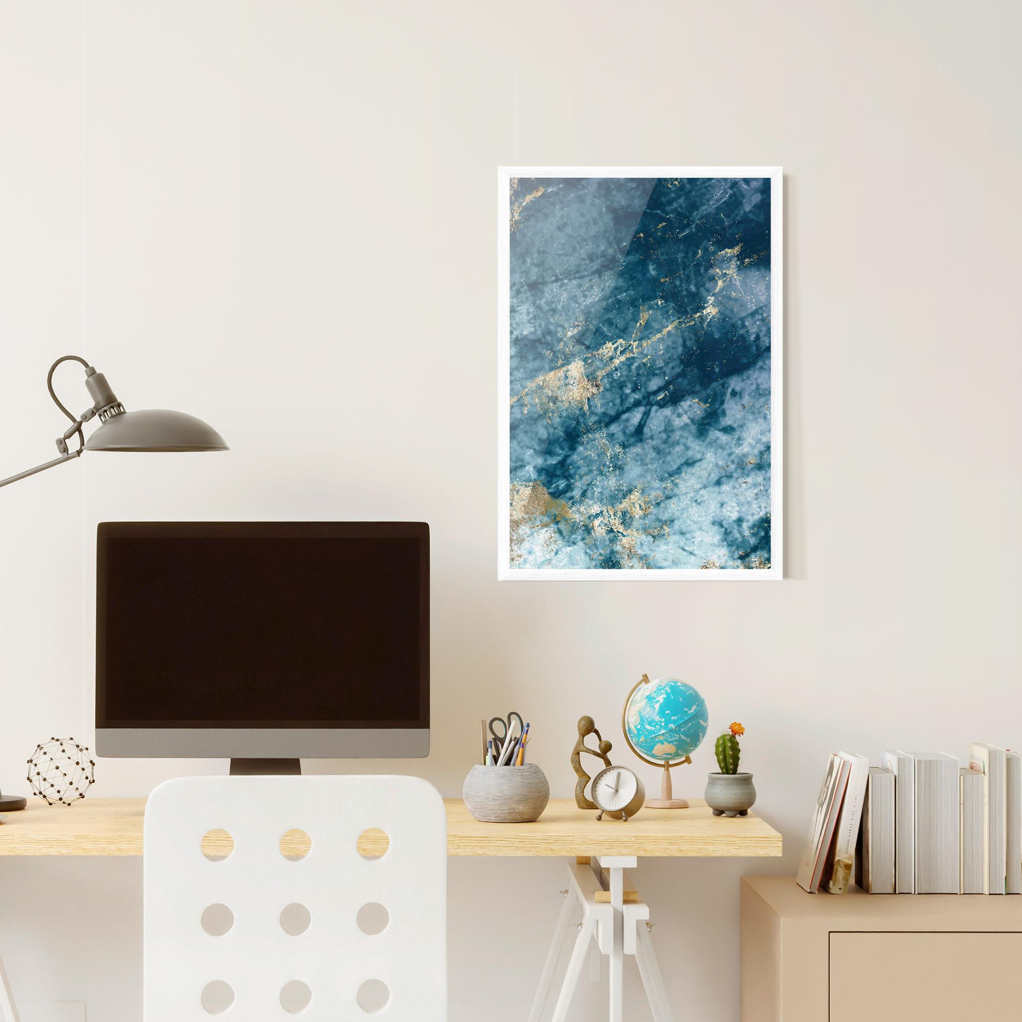 Poster Înrămat Blue Water Marble mockup 6