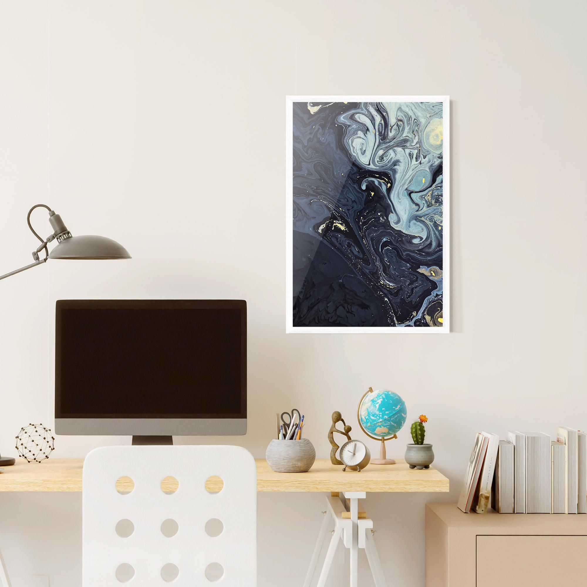 Poster Înrămat Dark Blue Painting mockup 6