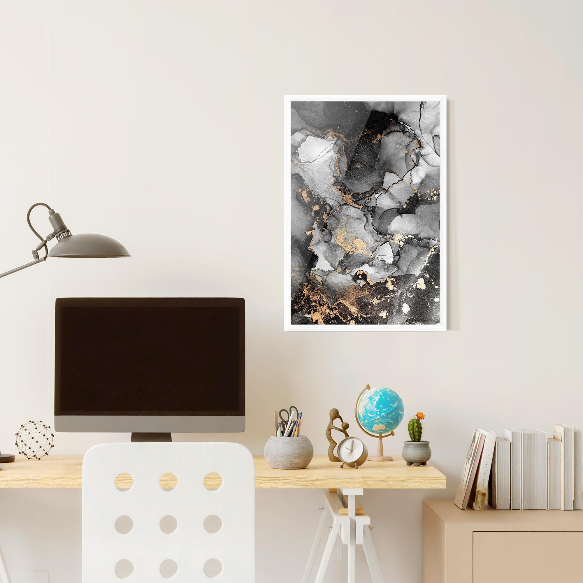 Poster Înrămat Grey Gold Marble mockup 6