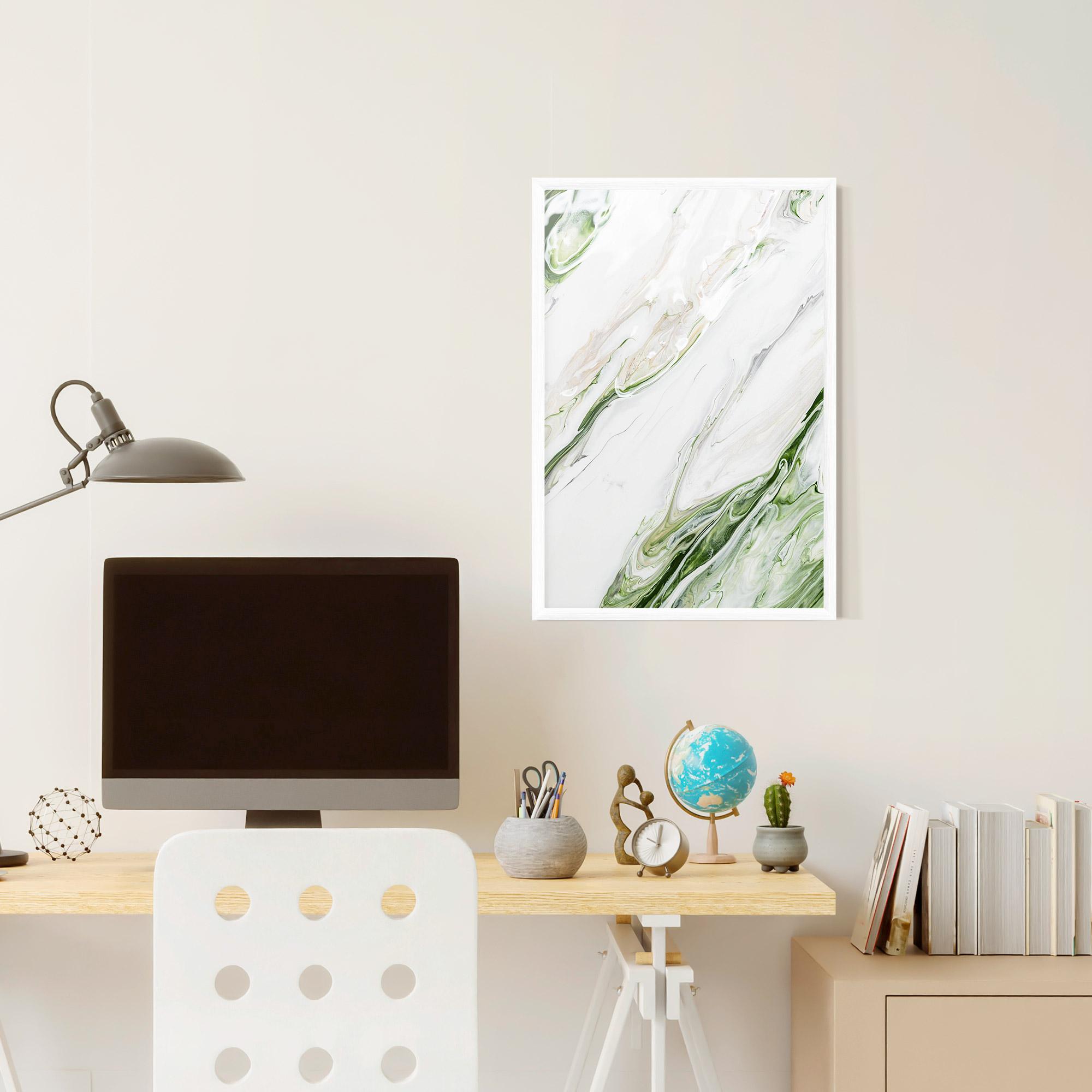 Poster Înrămat Light Green Liquid mockup 6