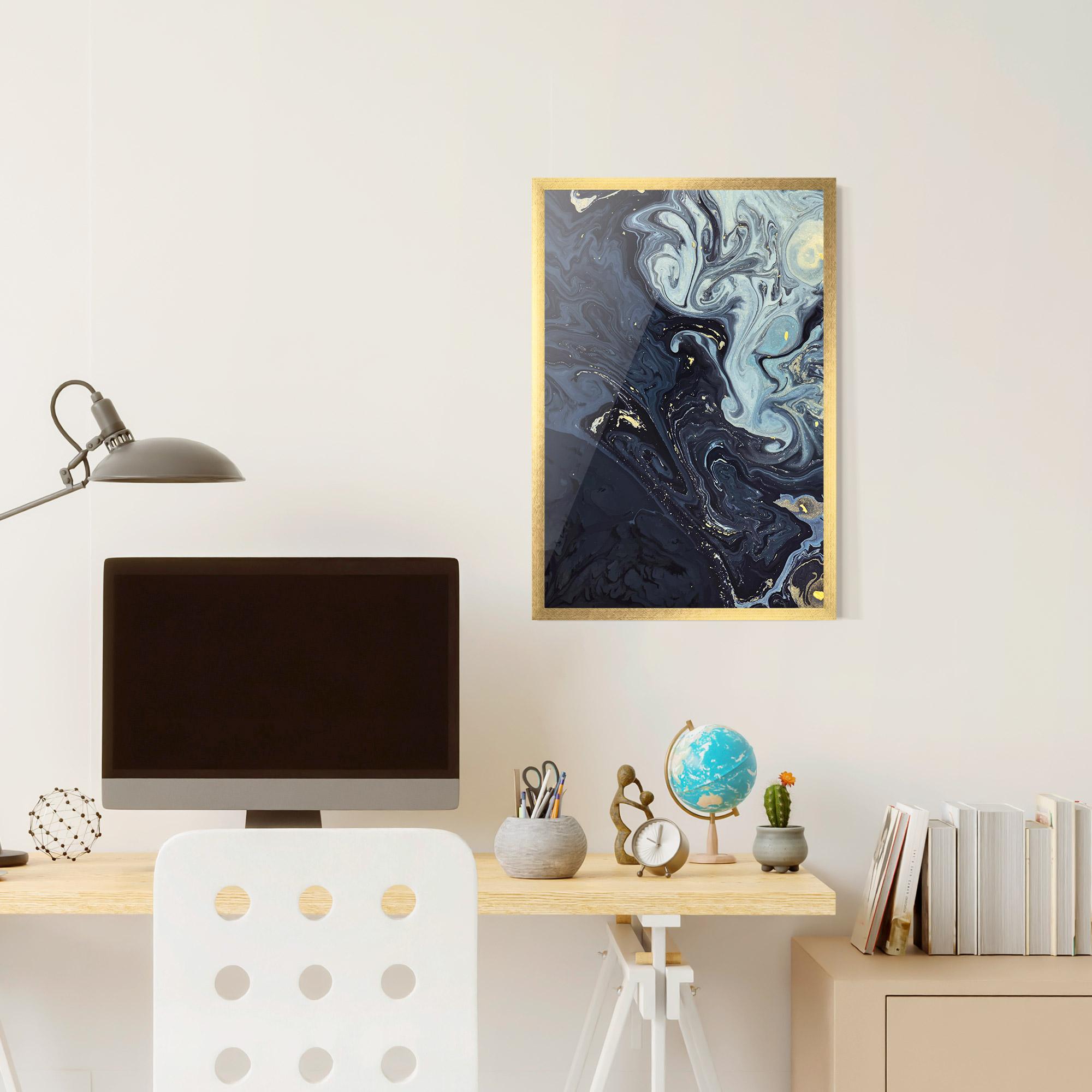 Poster Înrămat Dark Blue Painting mockup 6