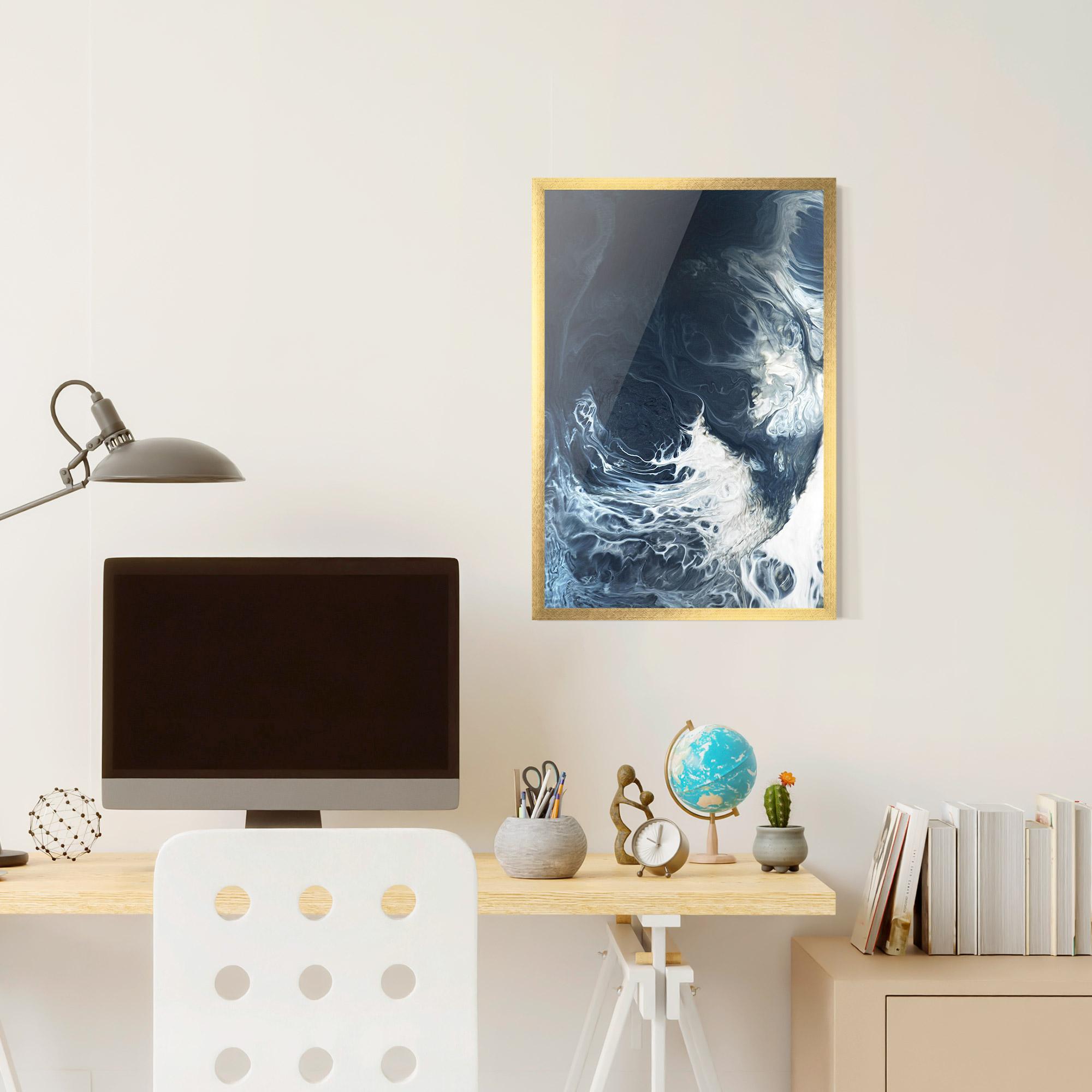 Poster Înrămat Dark Blue Wave mockup 6