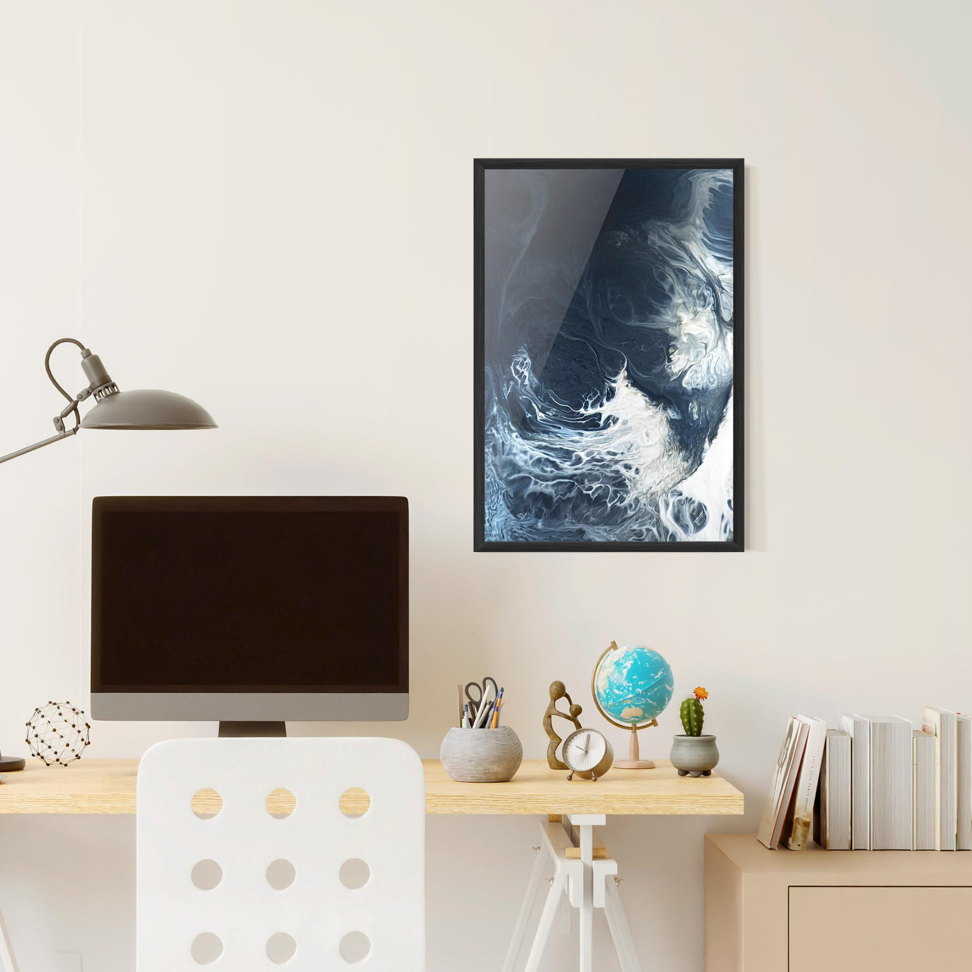 Poster Înrămat Dark Blue Wave mockup 6