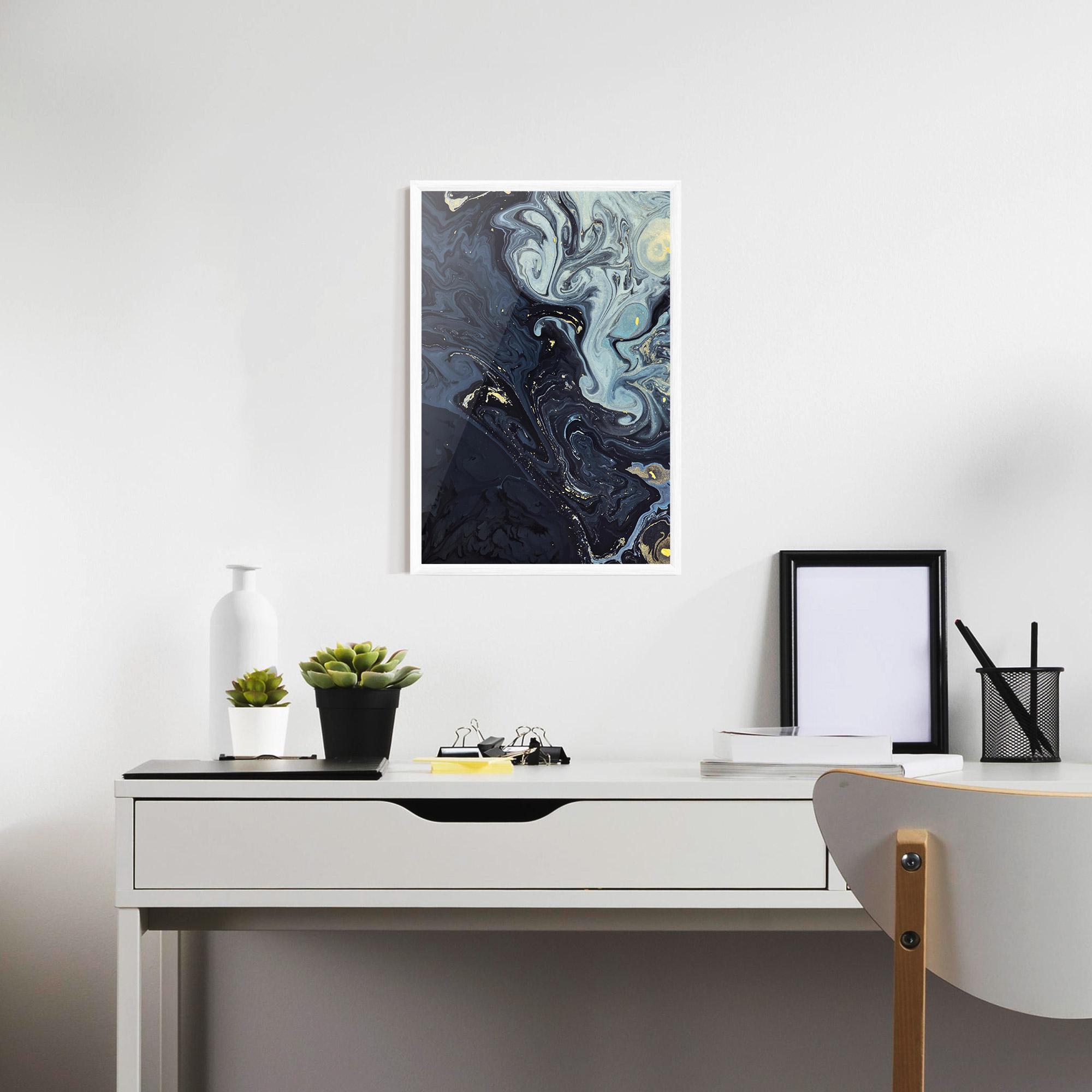 Poster Înrămat Dark Blue Painting mockup 7