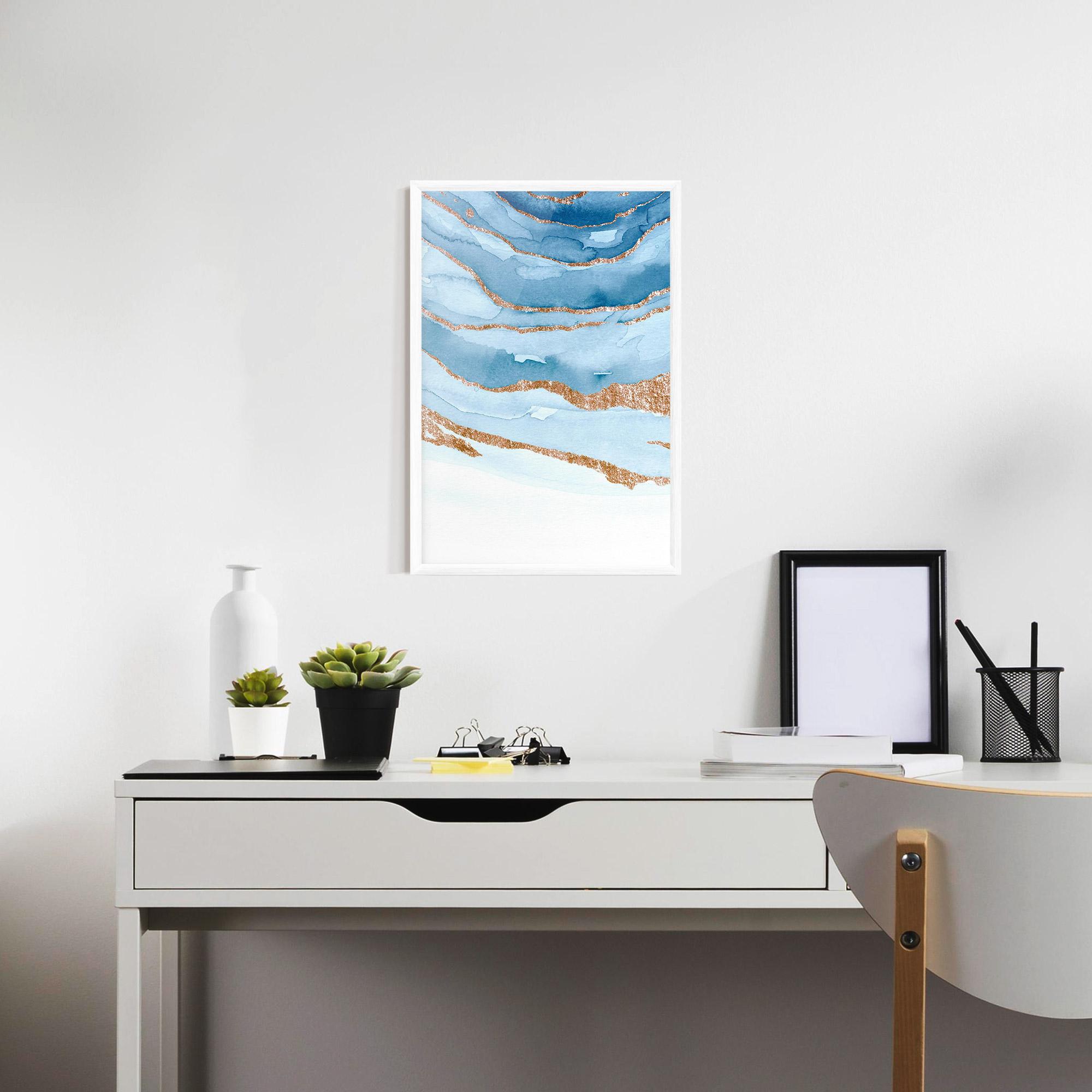 Poster Înrămat Golden Glitter Blue mockup 7