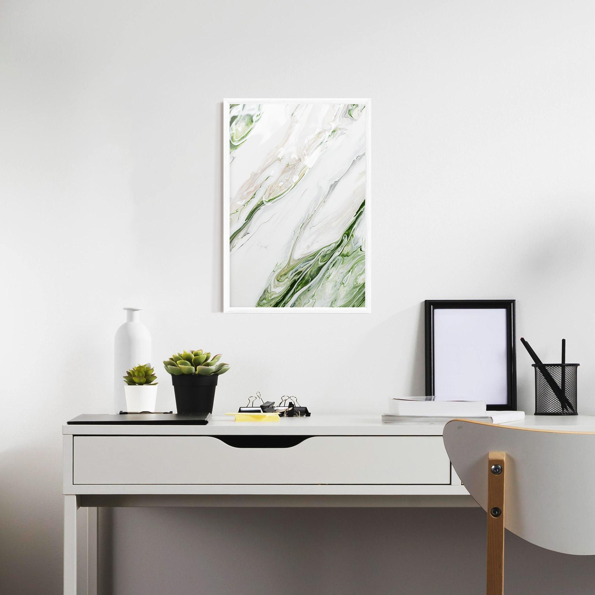 Poster Înrămat Light Green Liquid mockup 7