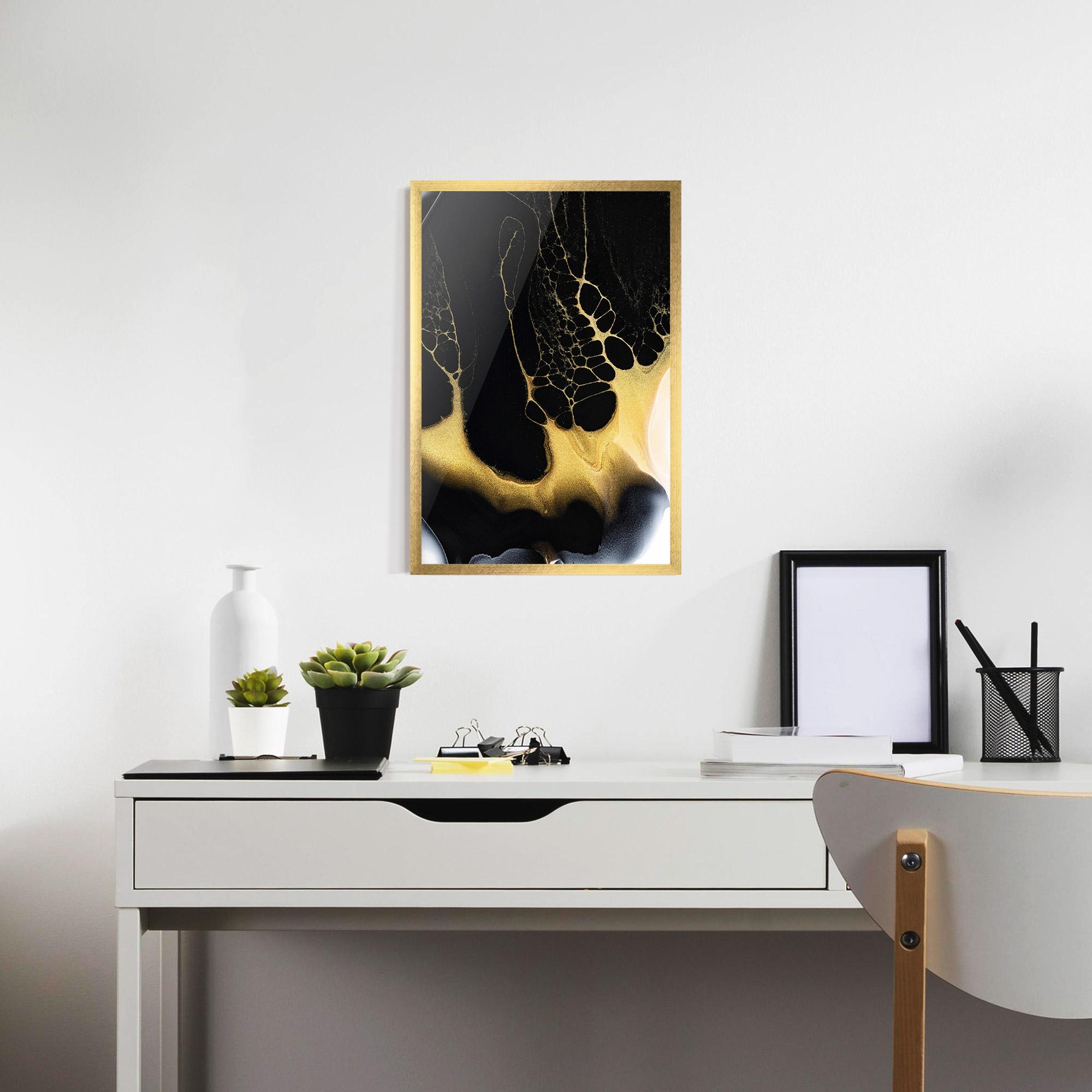 Poster Înrămat Black Golden Marble mockup 7
