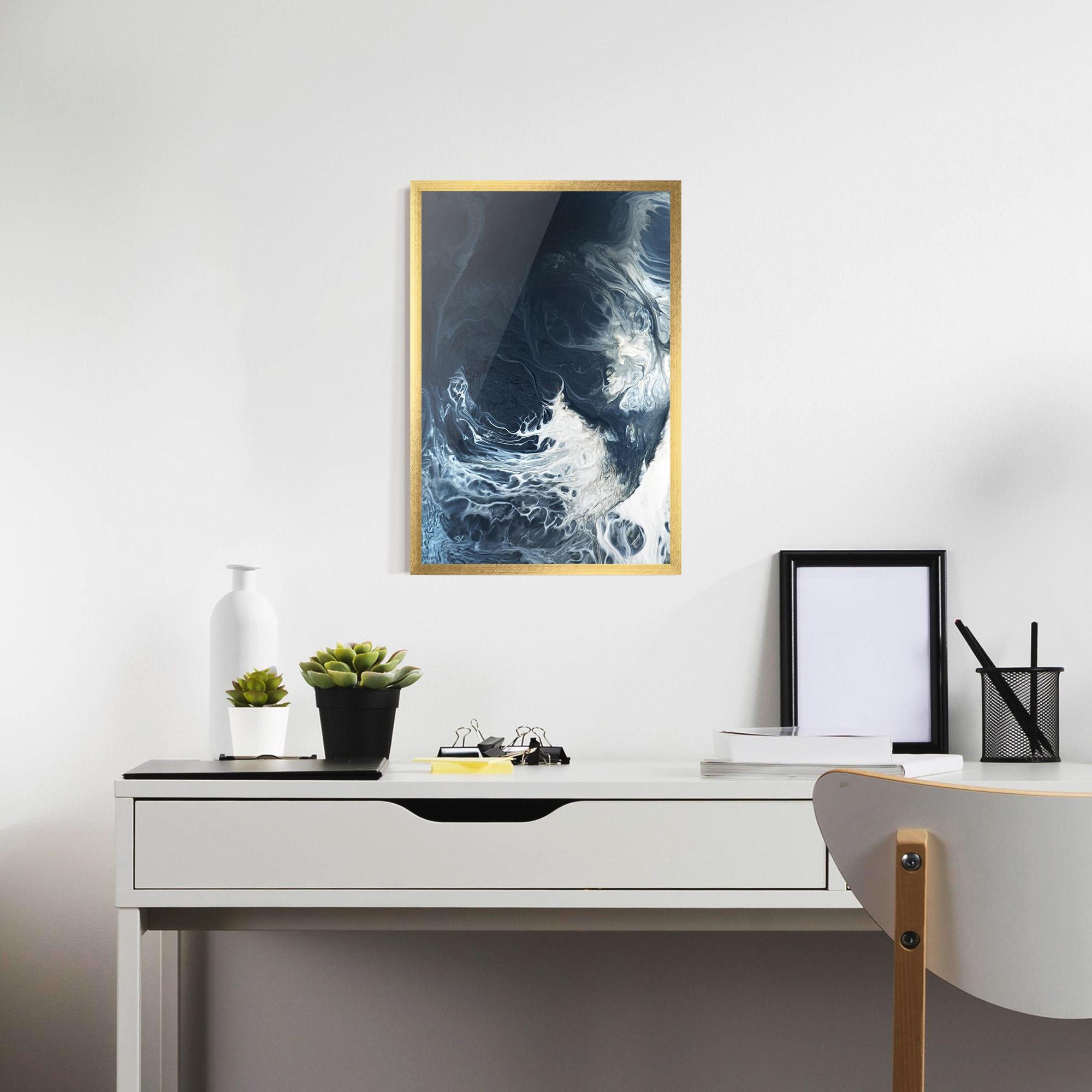 Poster Înrămat Dark Blue Wave mockup 7