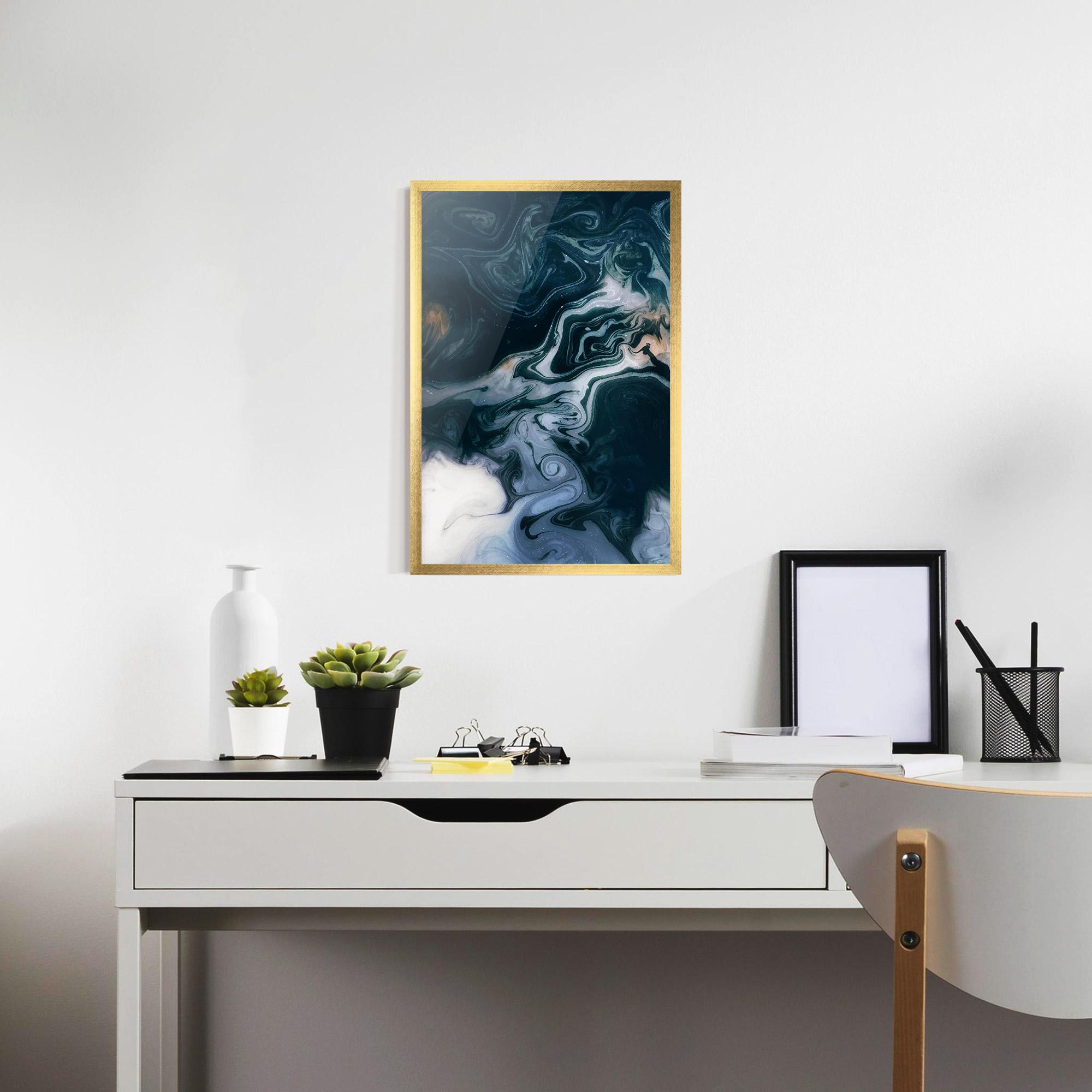 Poster Înrămat Dark Blue With White mockup 7