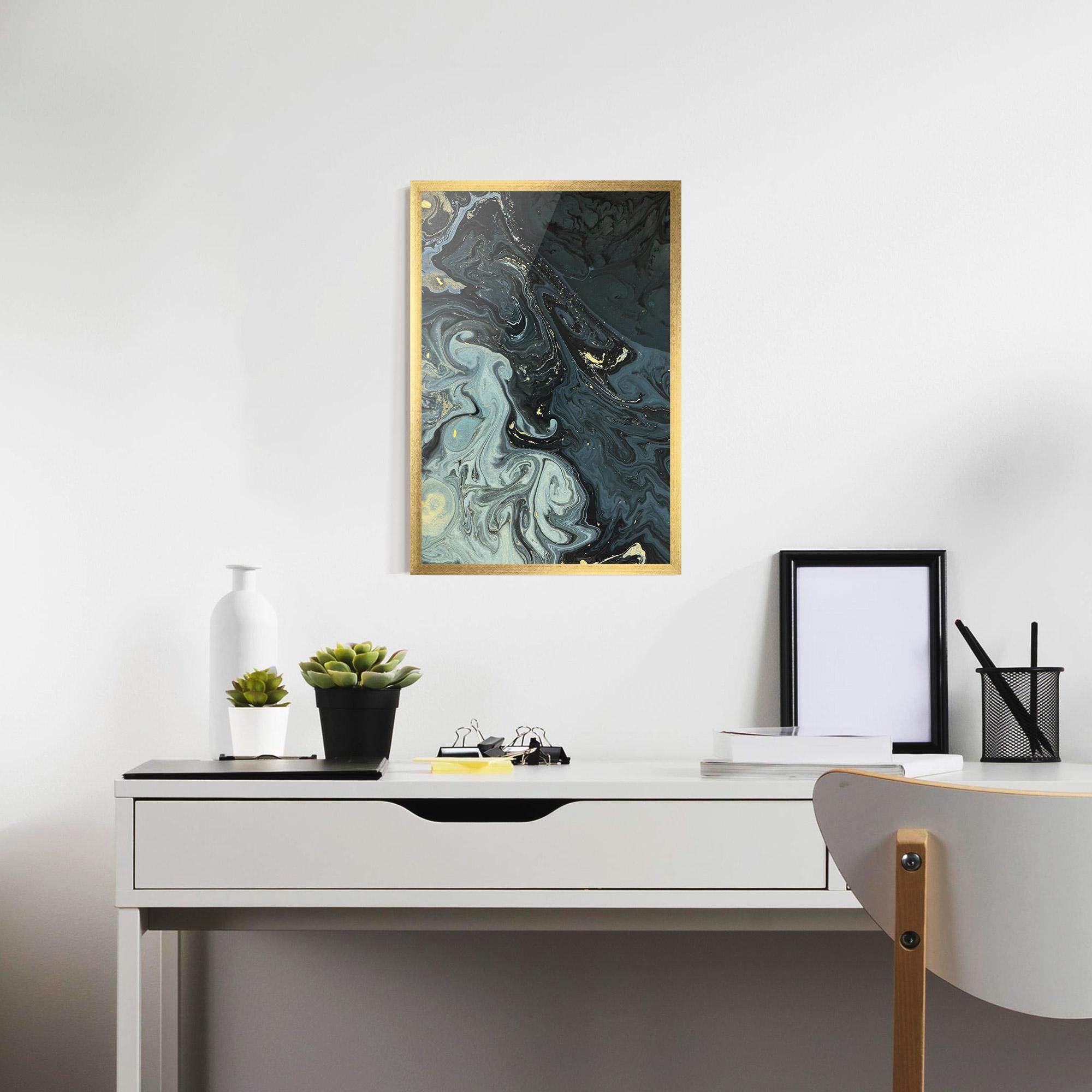 Poster Înrămat Dark Green Painting mockup 7