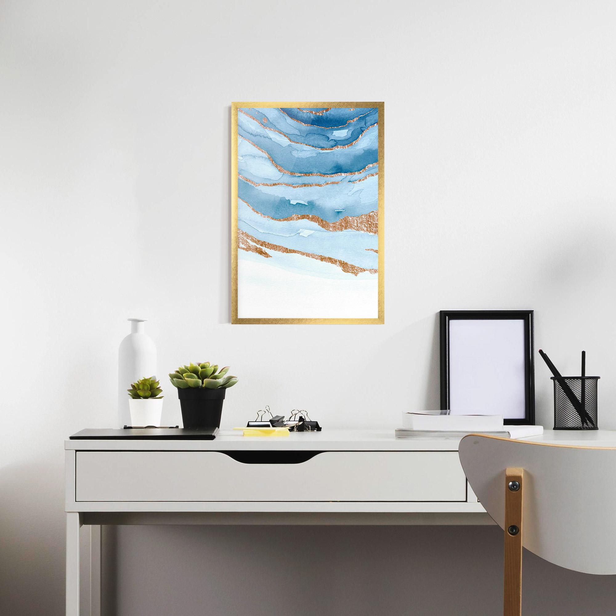 Poster Înrămat Golden Glitter Blue mockup 7