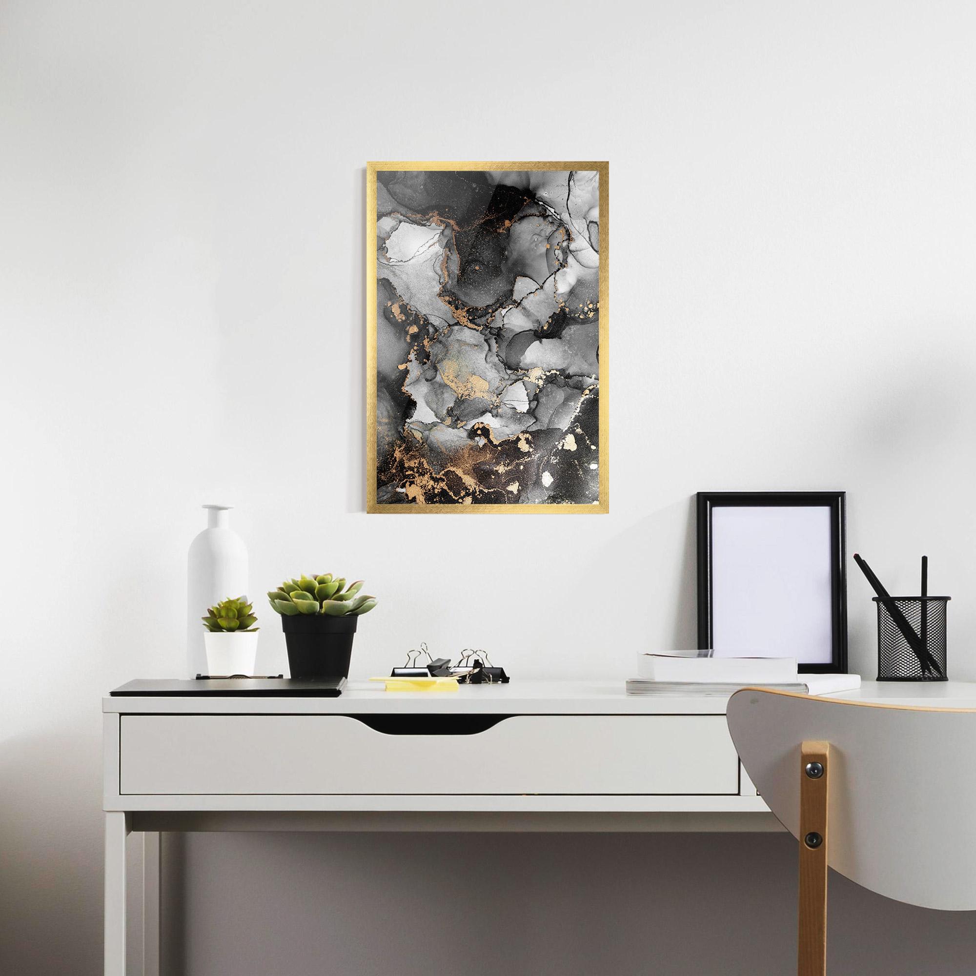 Poster Înrămat Grey Gold Marble mockup 7