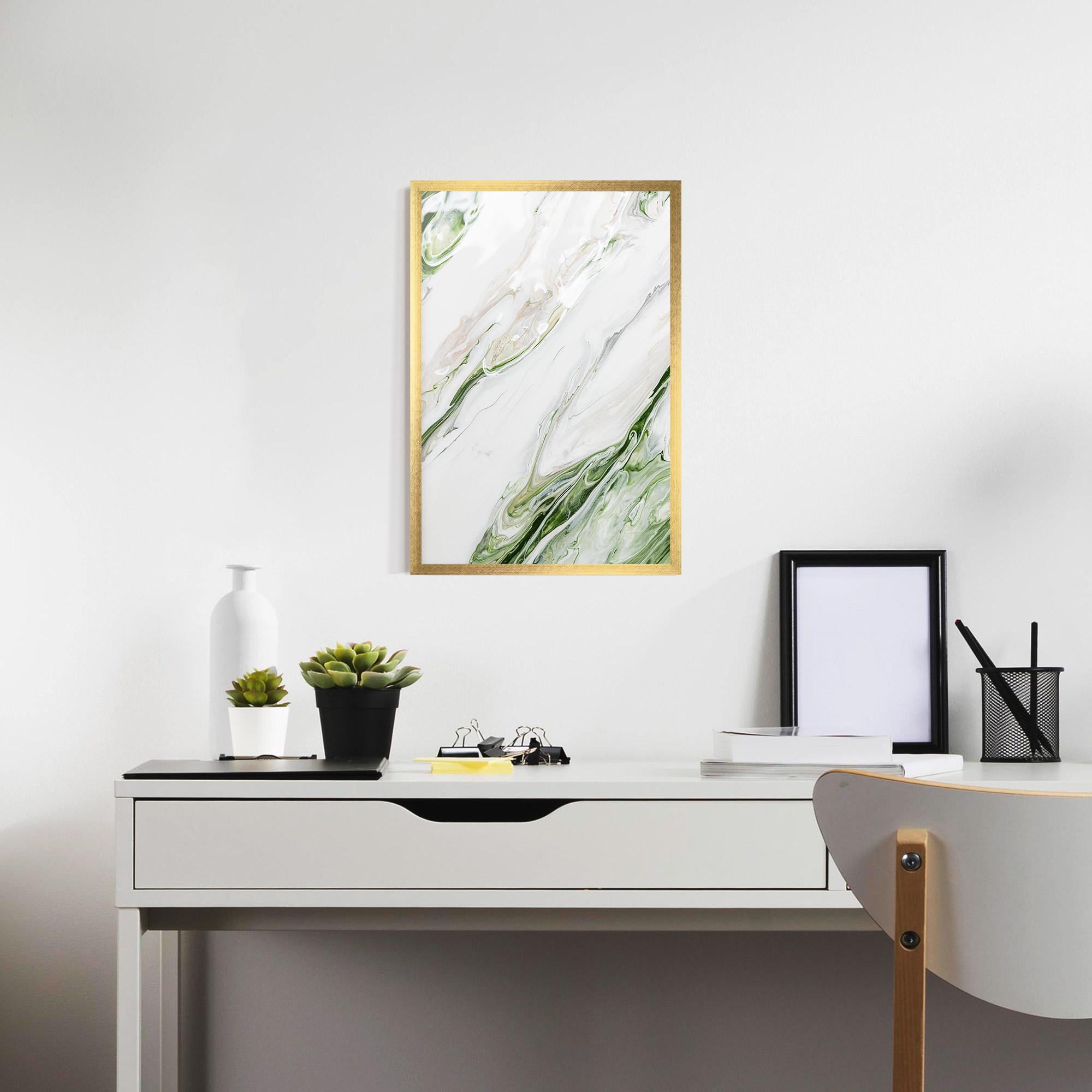 Poster Înrămat Light Green Liquid mockup 7