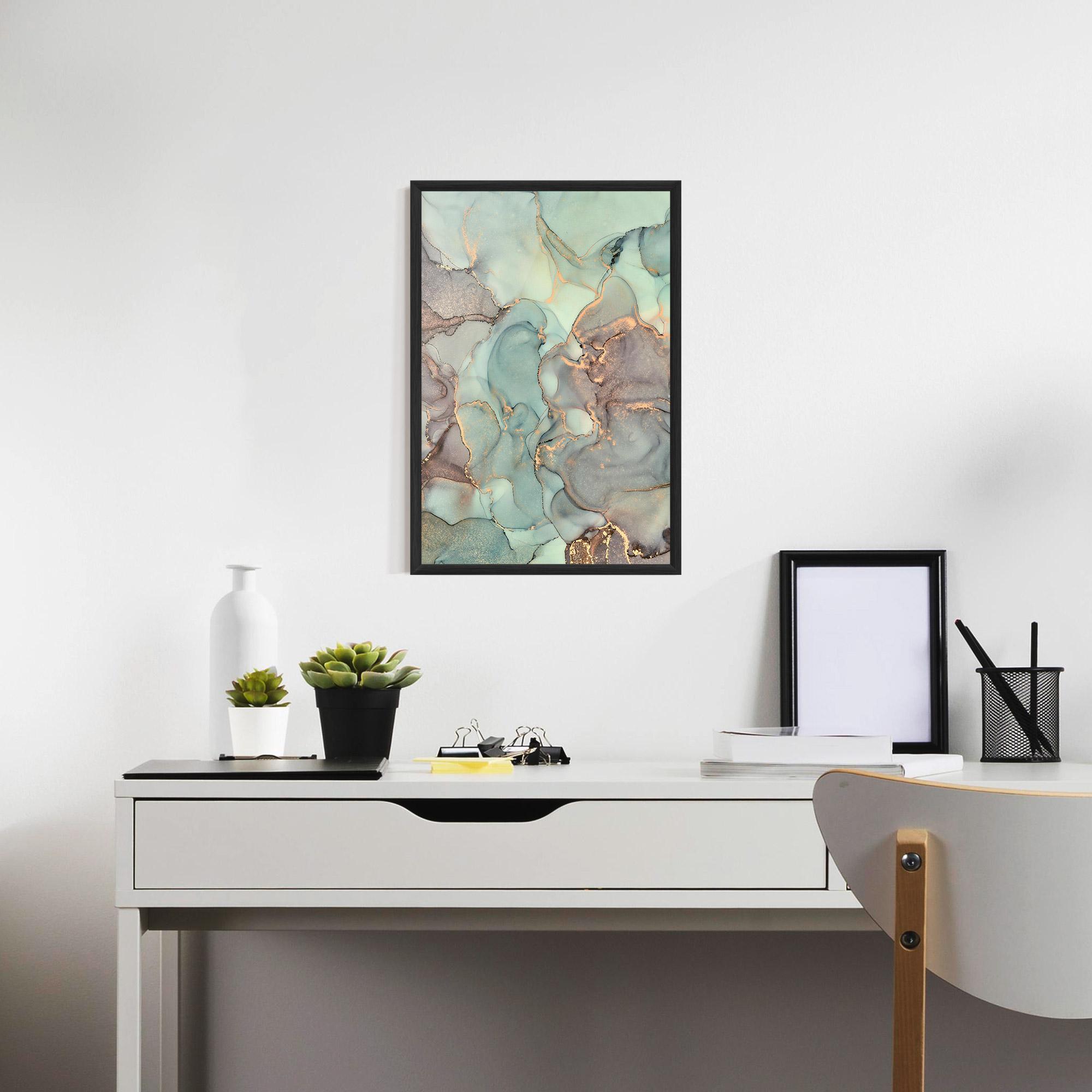 Poster Înrămat Abstract Turquoise Marble mockup 7