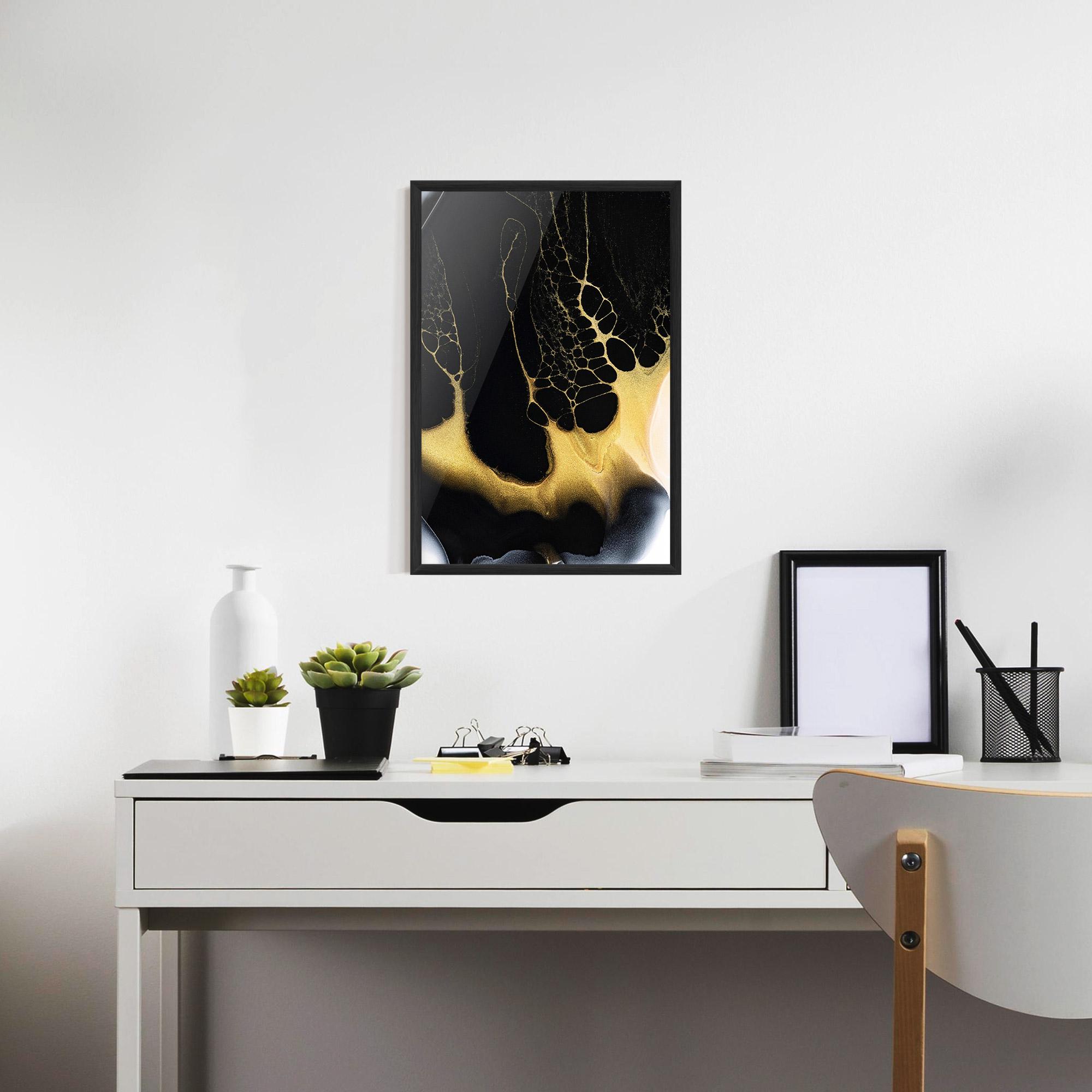 Poster Înrămat Black Golden Marble mockup 7