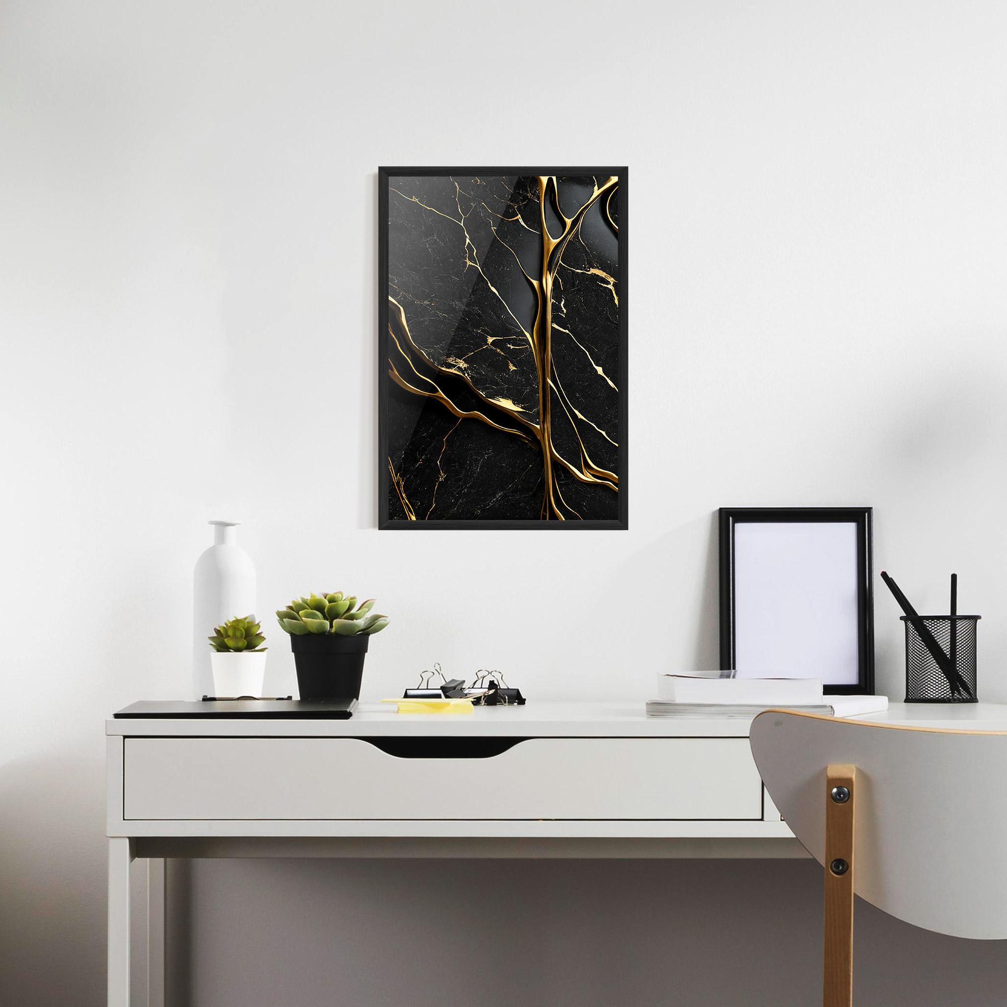 Poster Înrămat Black Square Marble mockup 7