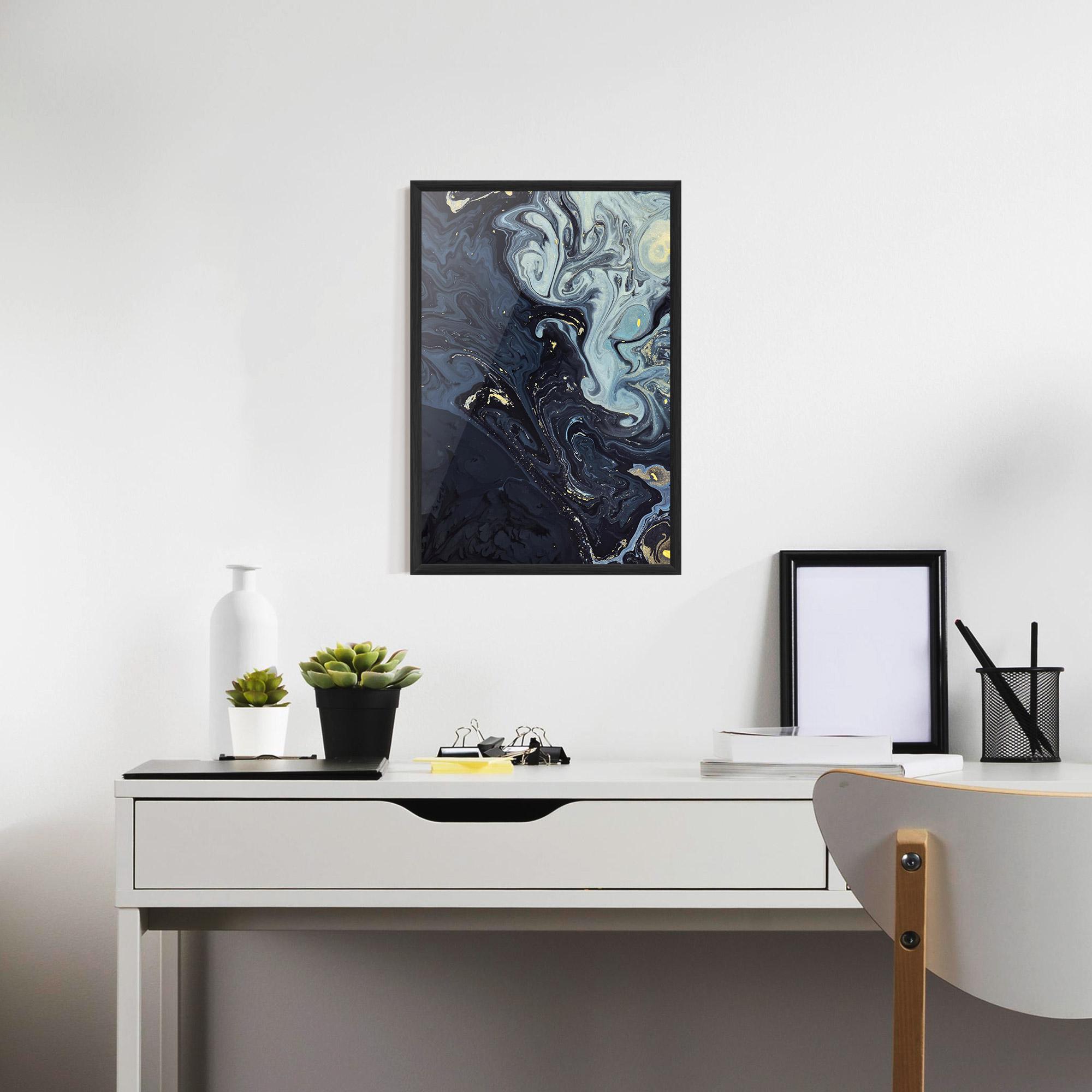 Poster Înrămat Dark Blue Painting mockup 7