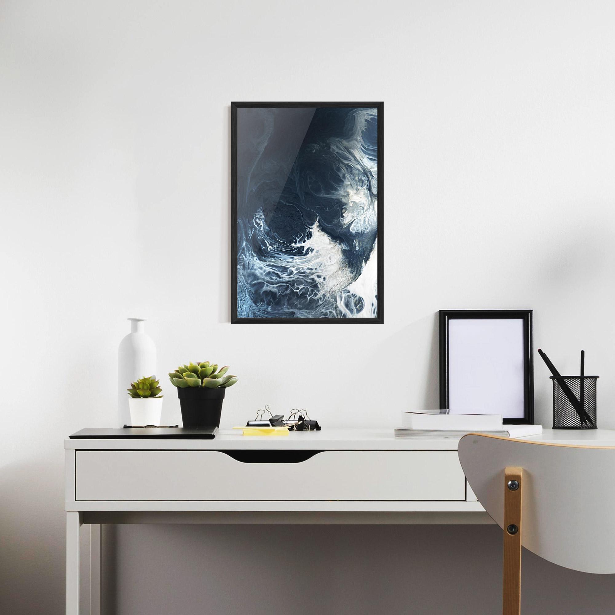 Poster Înrămat Dark Blue Wave mockup 7