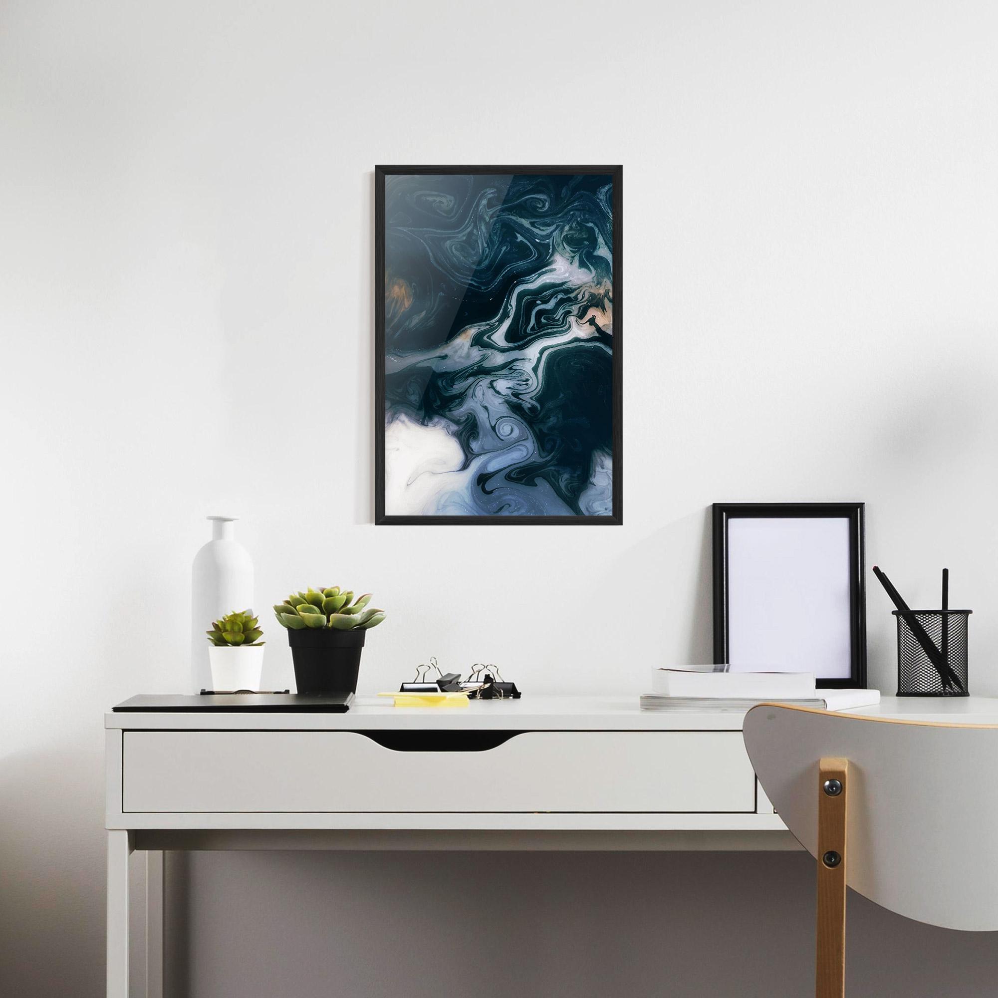 Poster Înrămat Dark Blue With White mockup 7