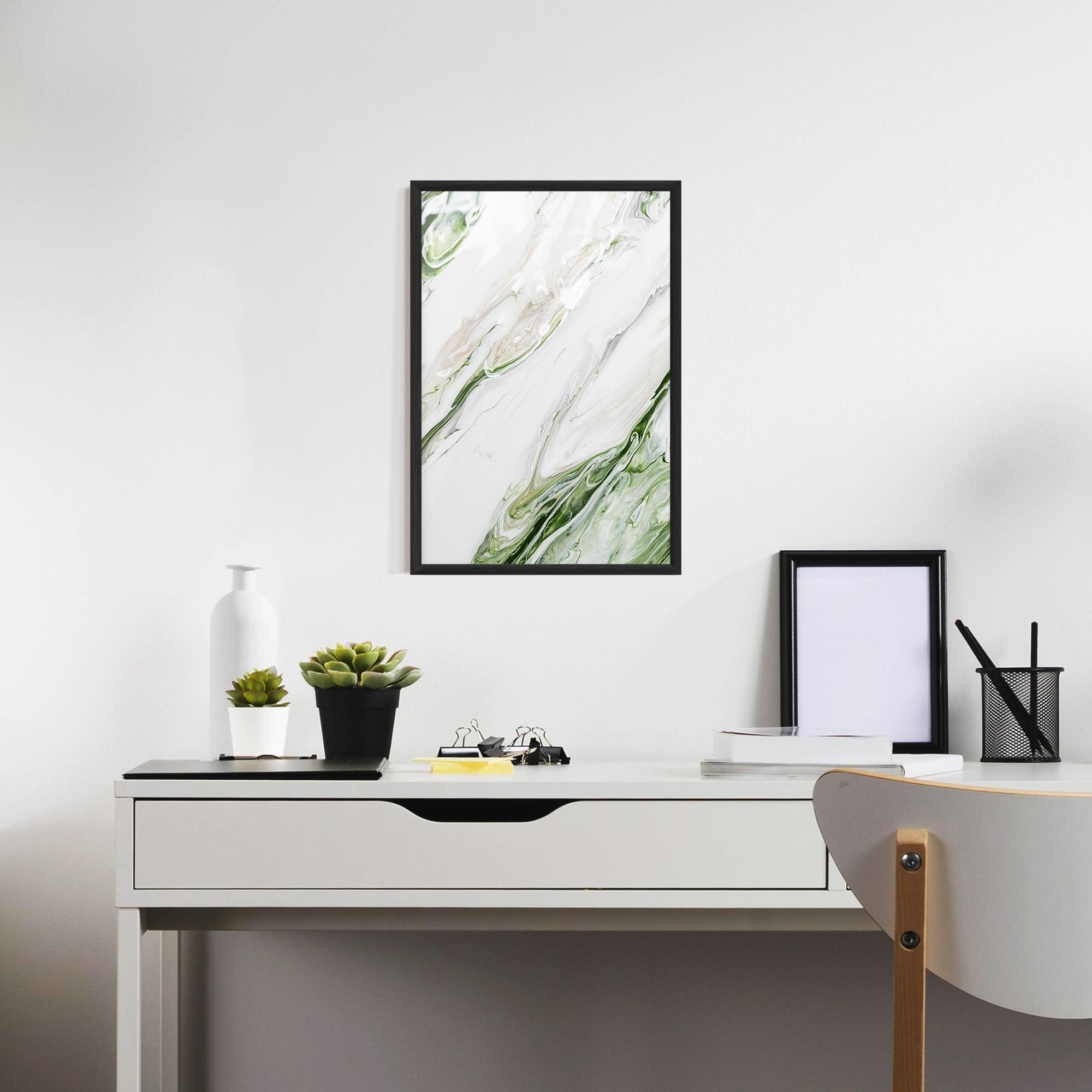 Poster Înrămat Light Green Liquid mockup 7