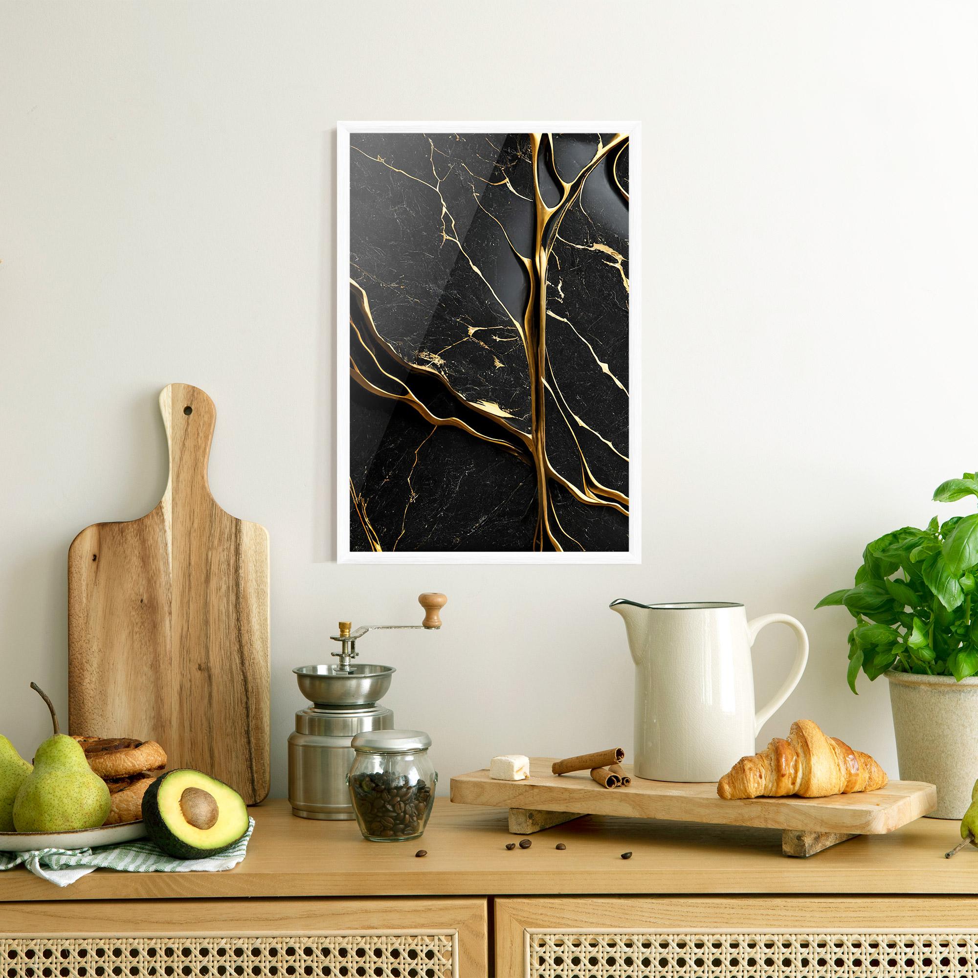 Poster Înrămat Black Square Marble mockup 8