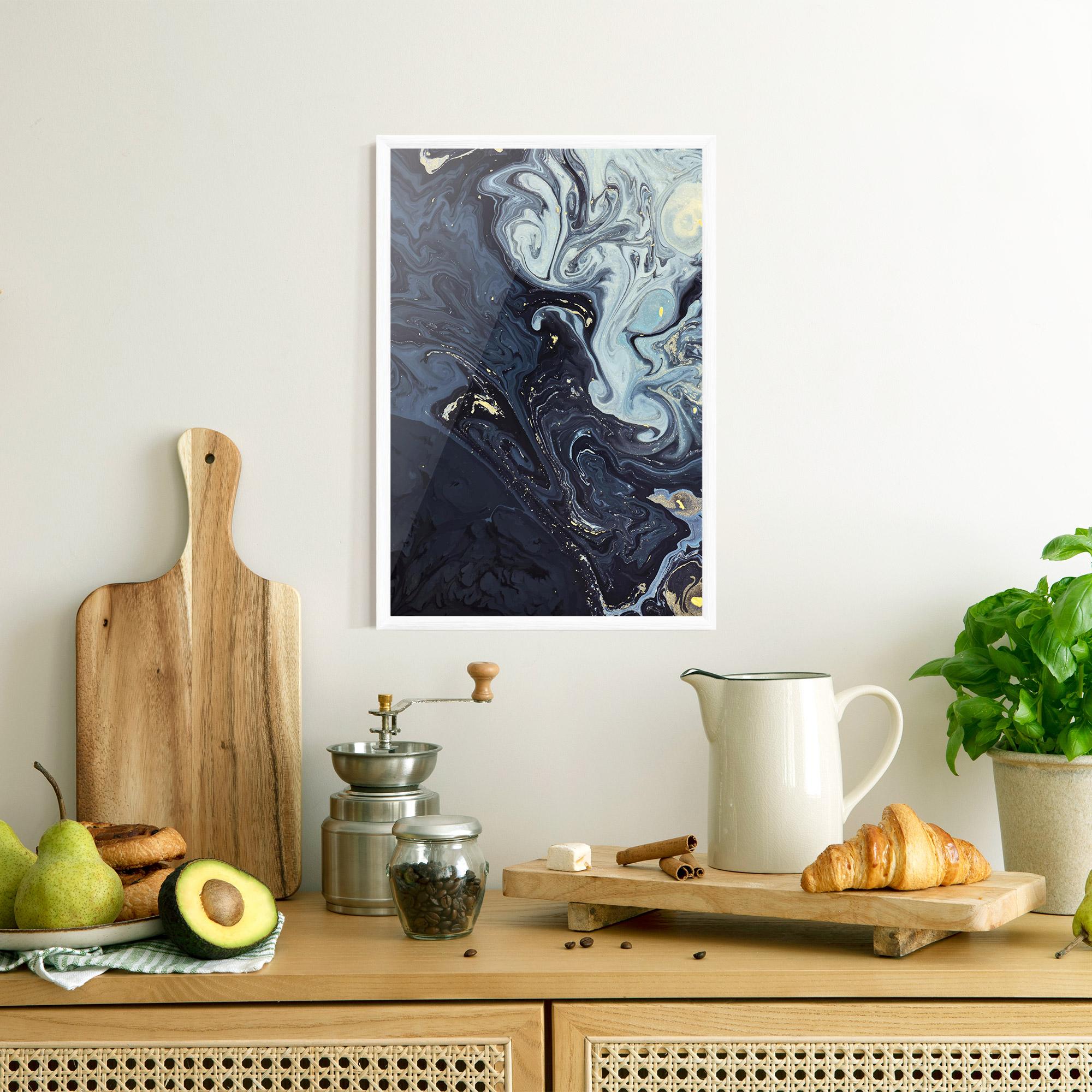 Poster Înrămat Dark Blue Painting mockup 8