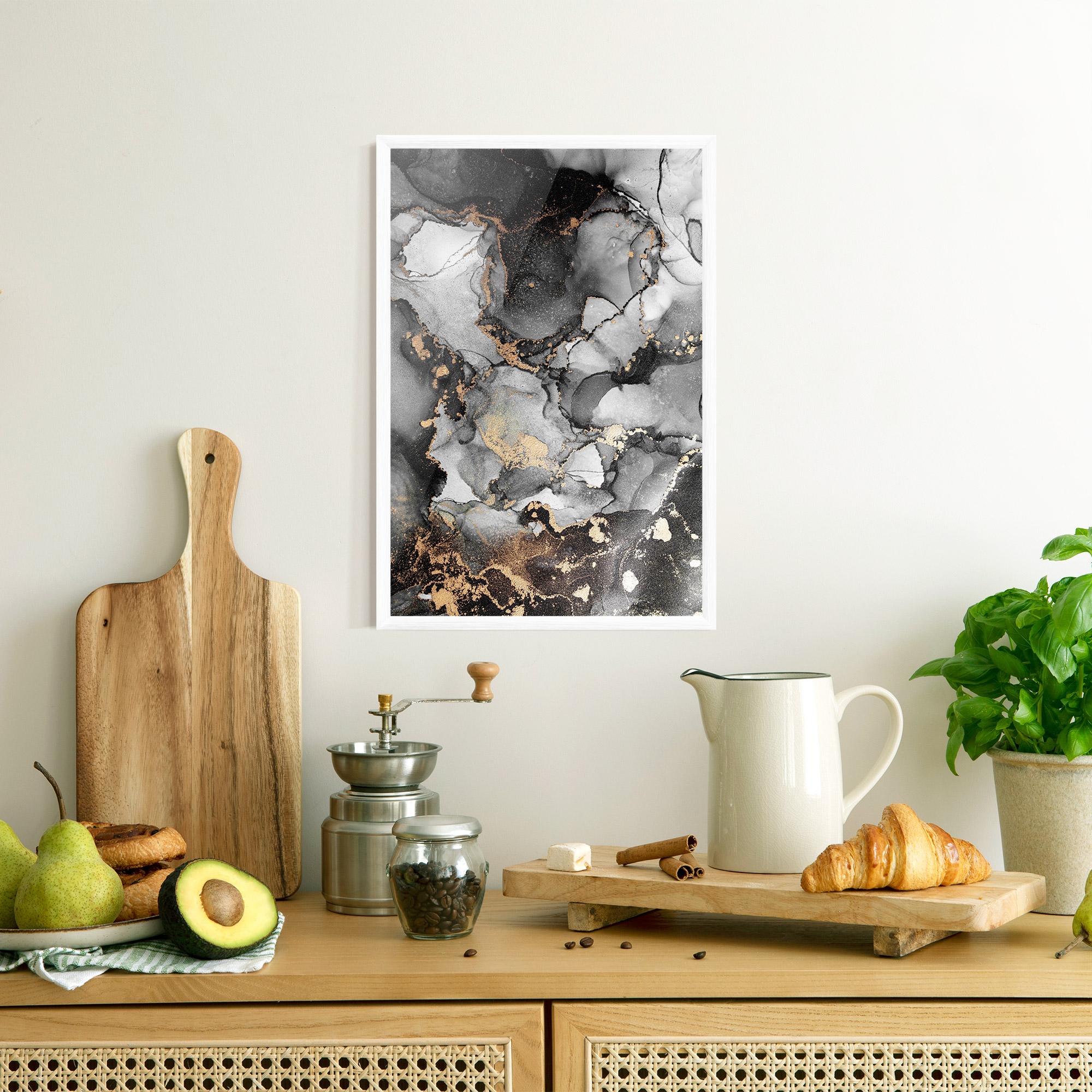 Poster Înrămat Grey Gold Marble mockup 8