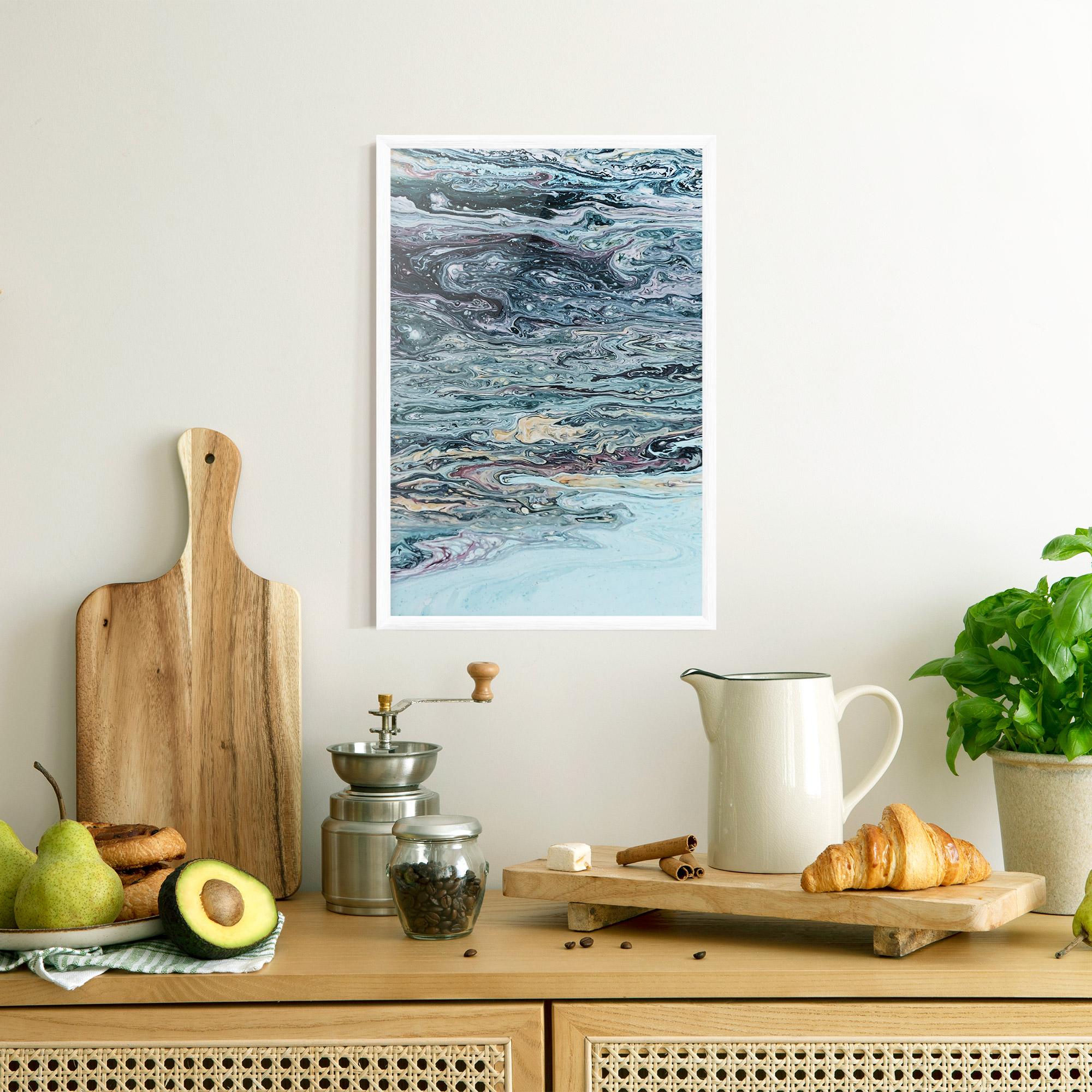 Poster Înrămat Light Blue Abstract mockup 8