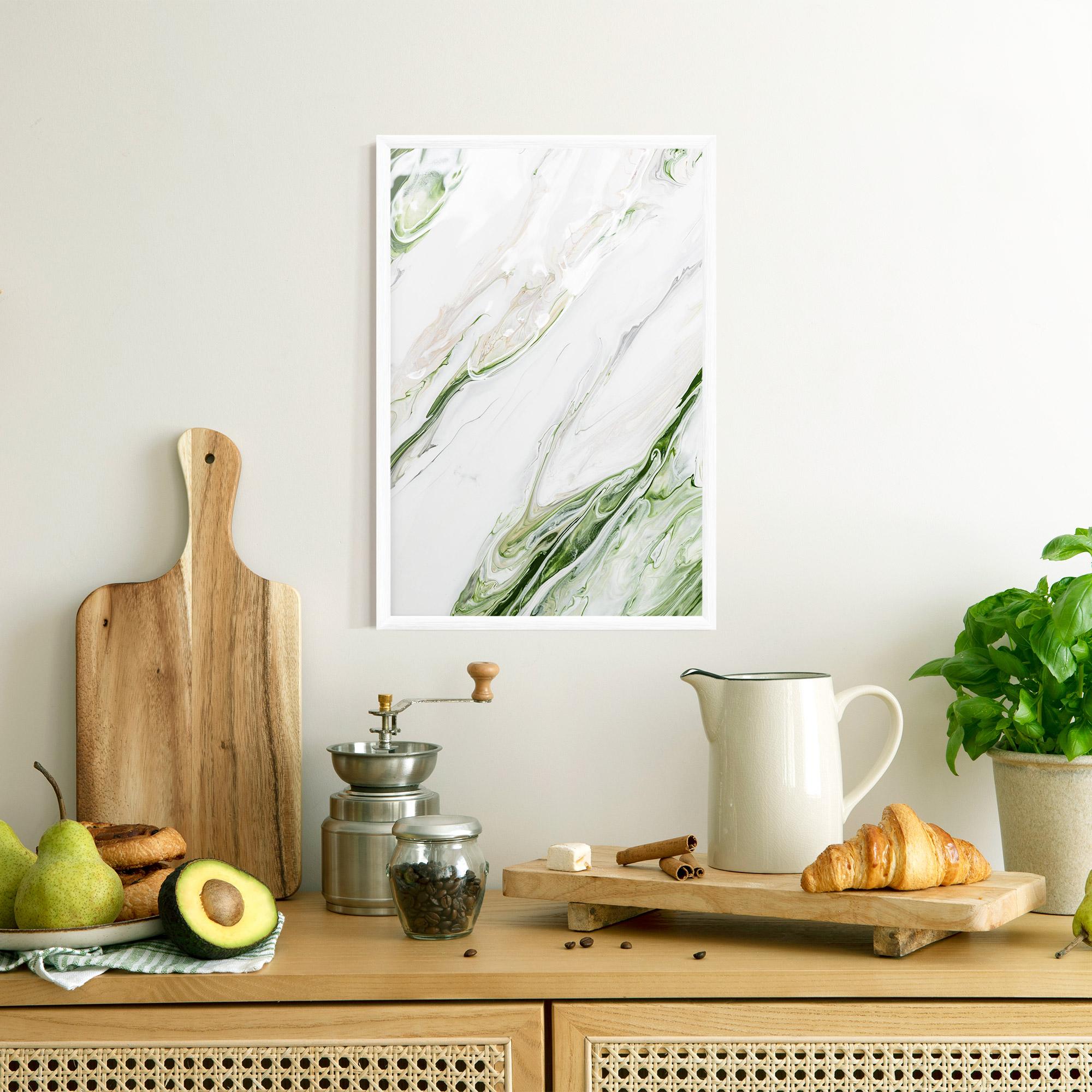 Poster Înrămat Light Green Liquid mockup 8