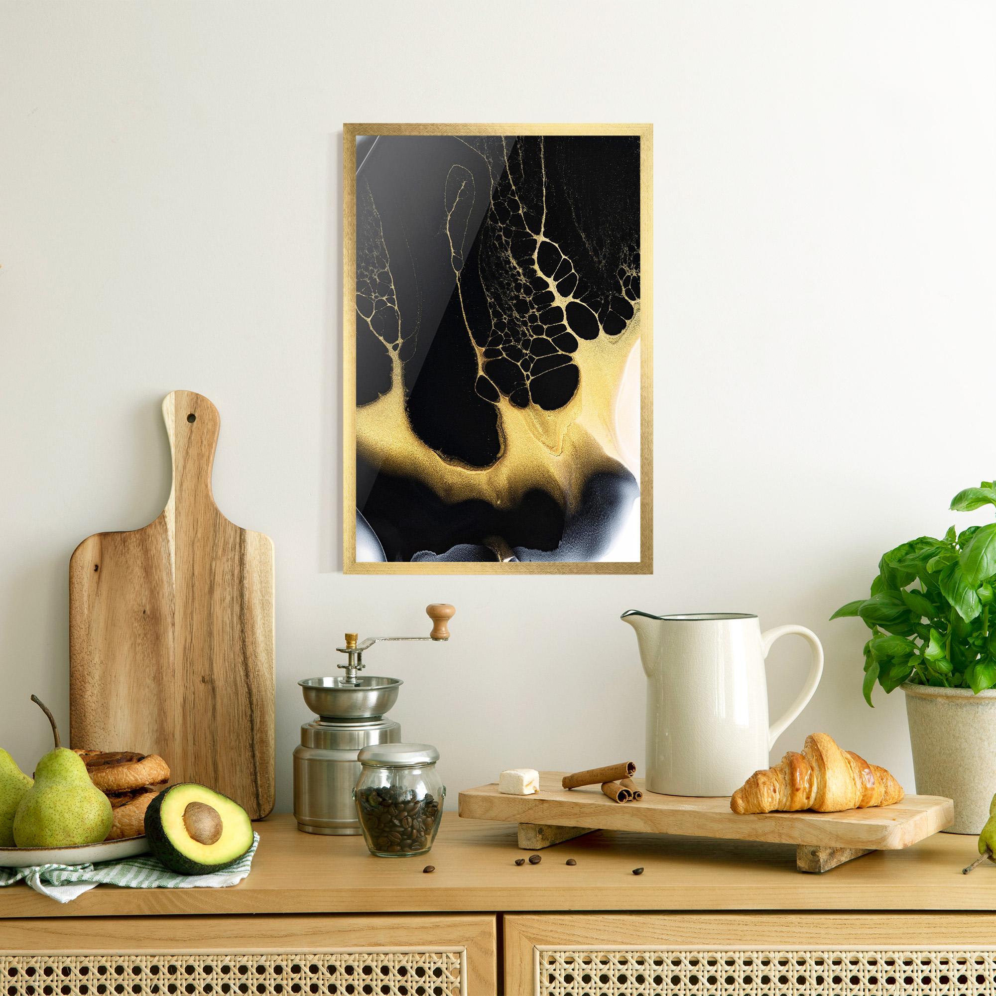 Poster Înrămat Black Golden Marble mockup 8