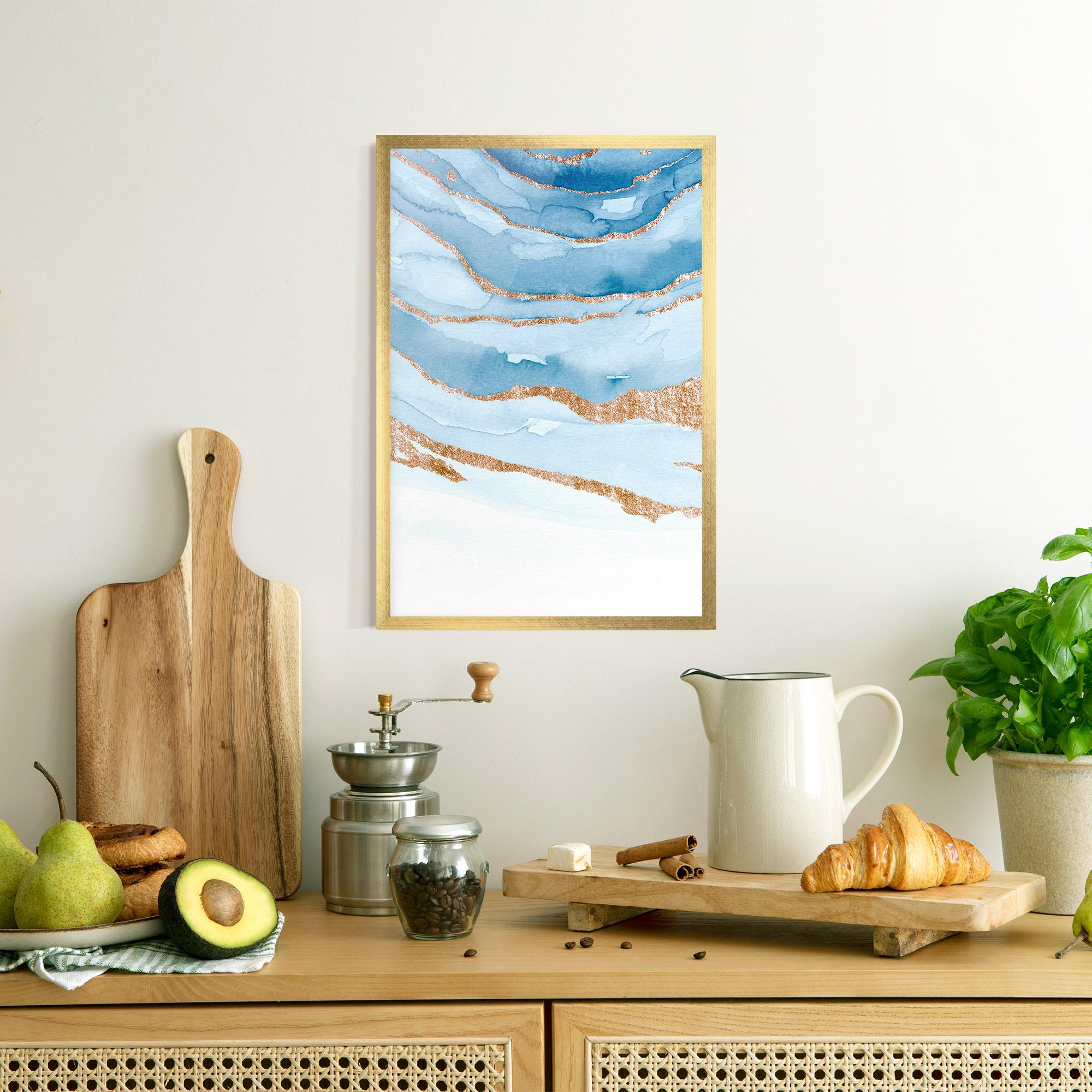 Poster Înrămat Golden Glitter Blue mockup 8