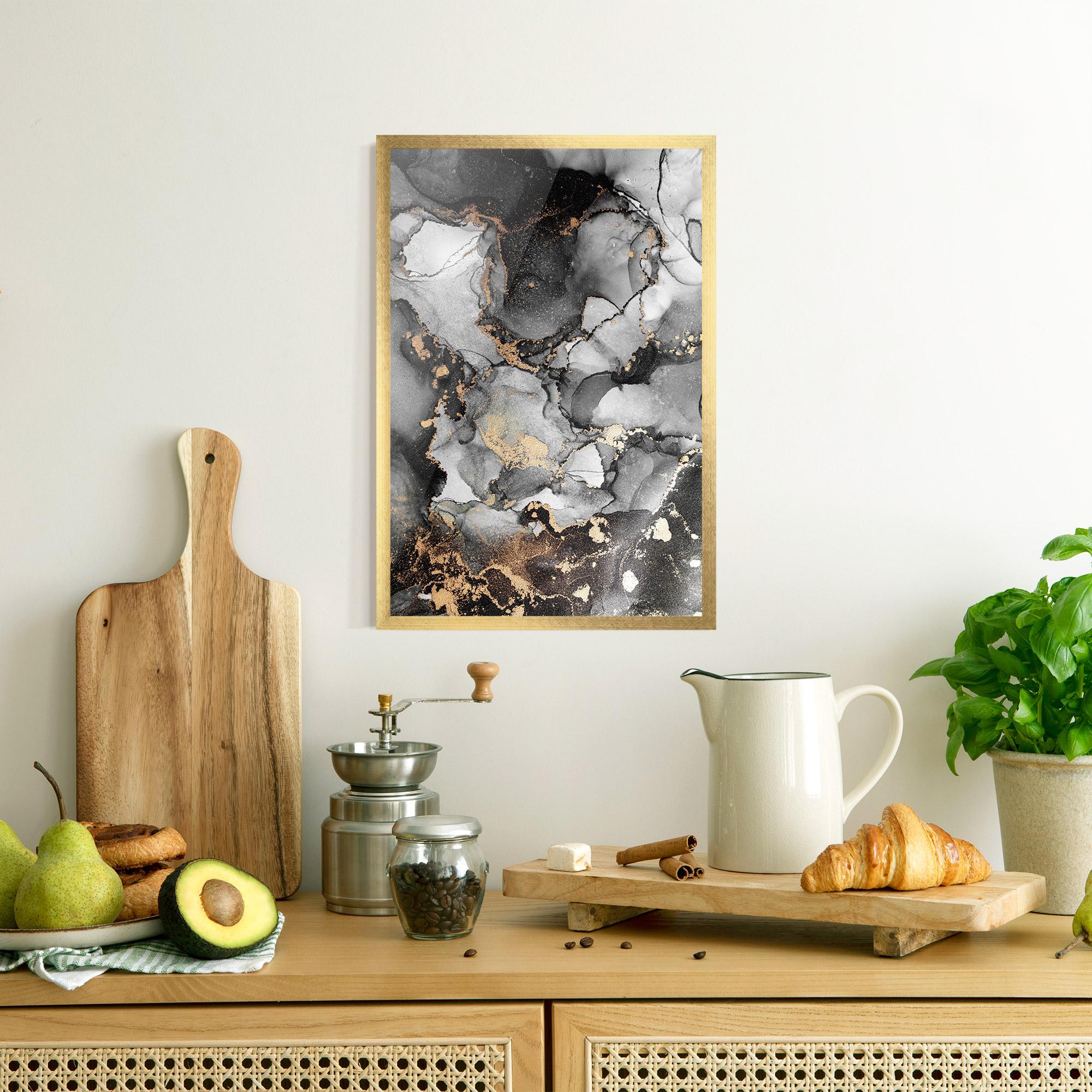 Poster Înrămat Grey Gold Marble mockup 8