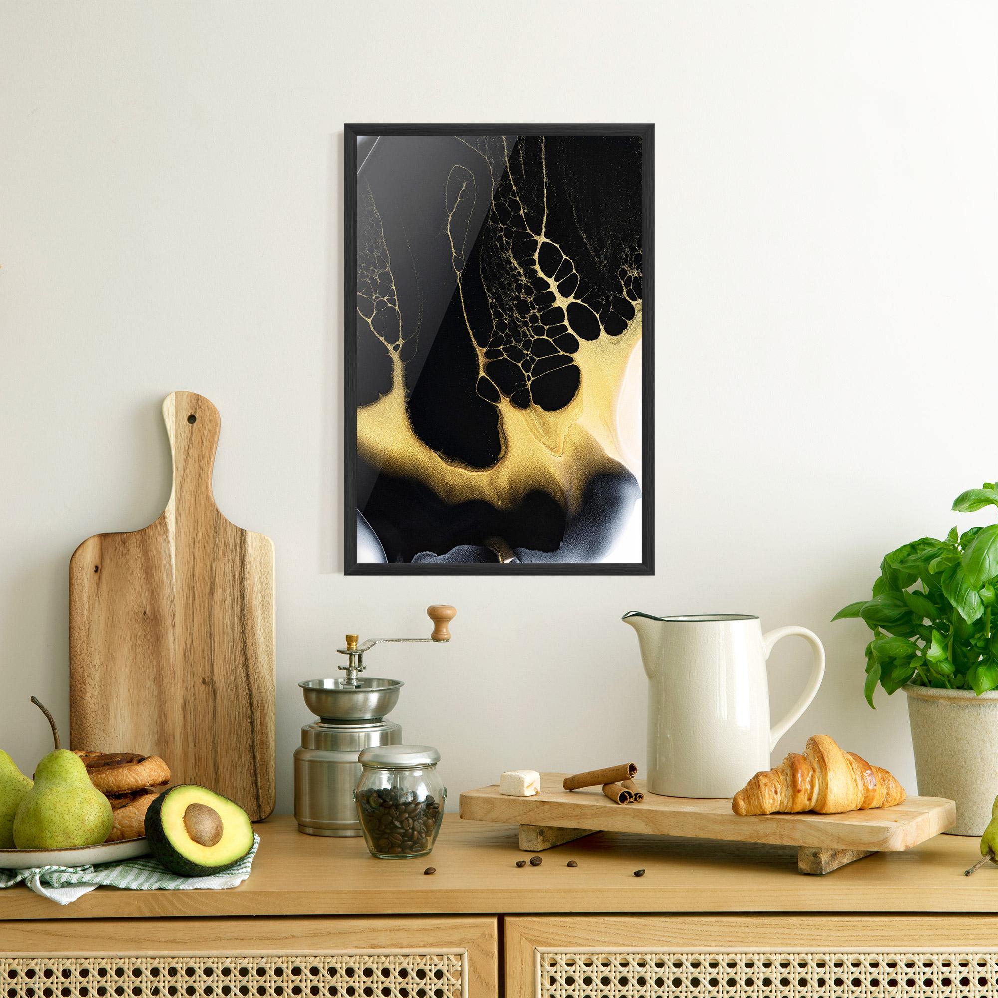 Poster Înrămat Black Golden Marble mockup 8