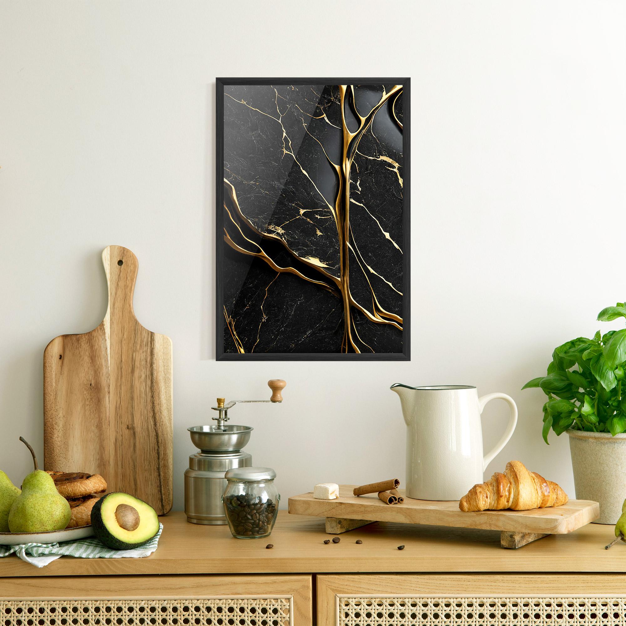 Poster Înrămat Black Square Marble mockup 8