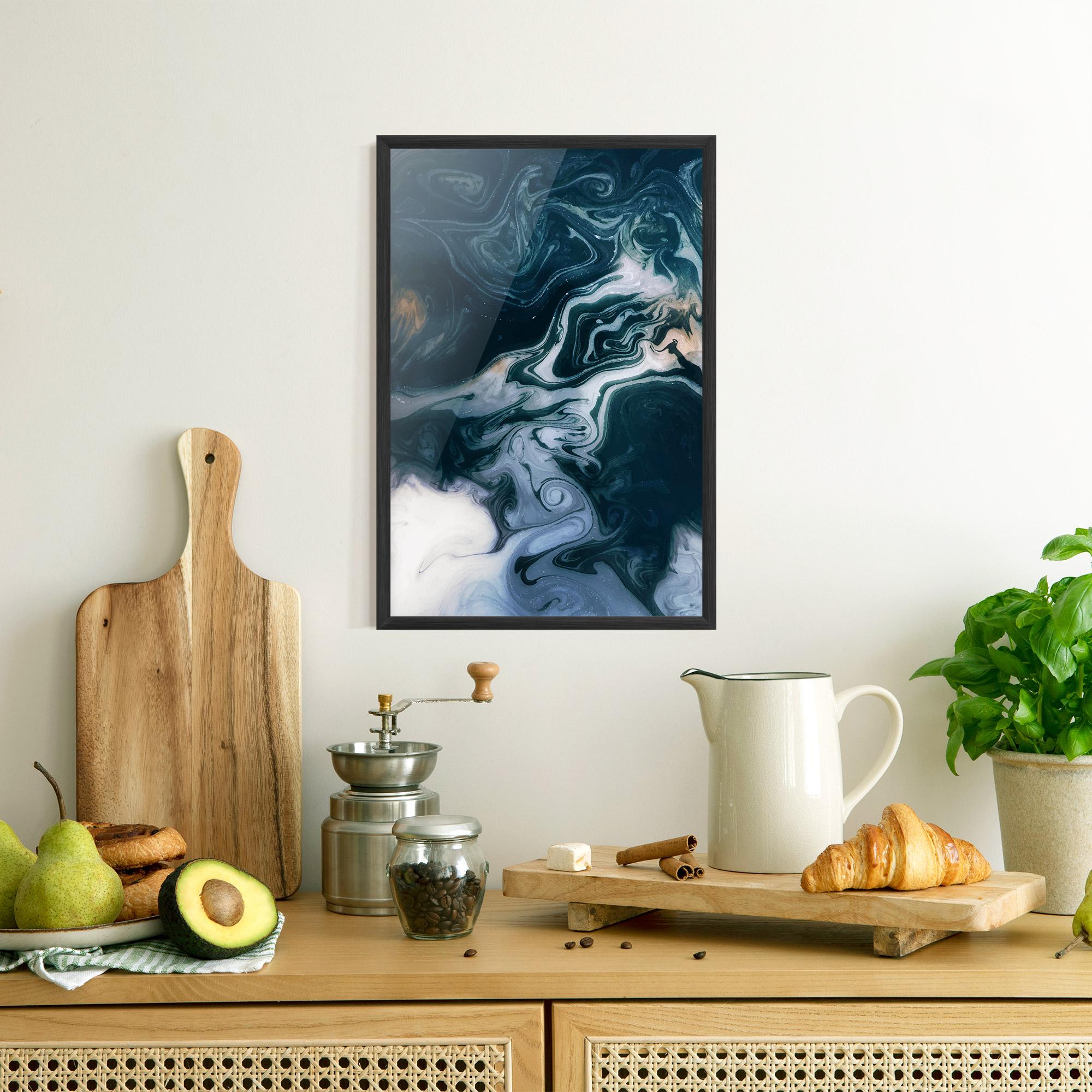 Poster Înrămat Dark Blue With White mockup 8