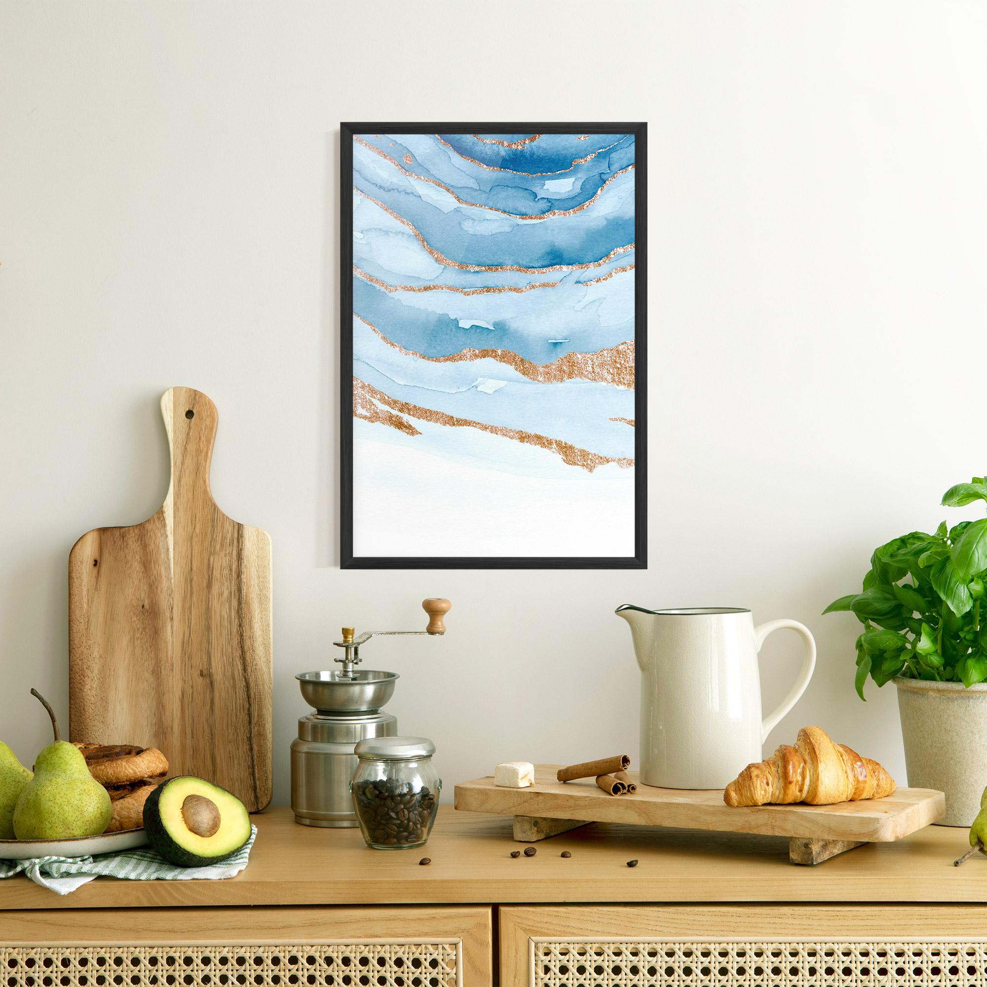 Poster Înrămat Golden Glitter Blue mockup 8