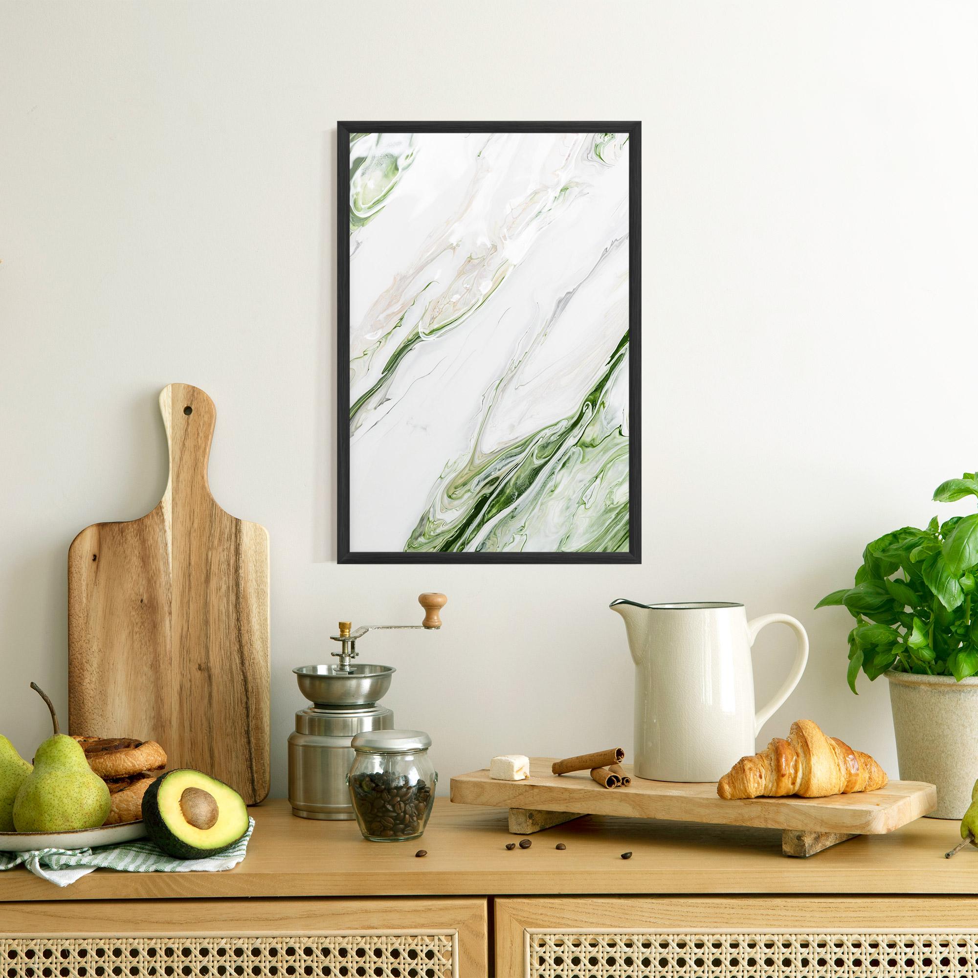 Poster Înrămat Light Green Liquid mockup 8