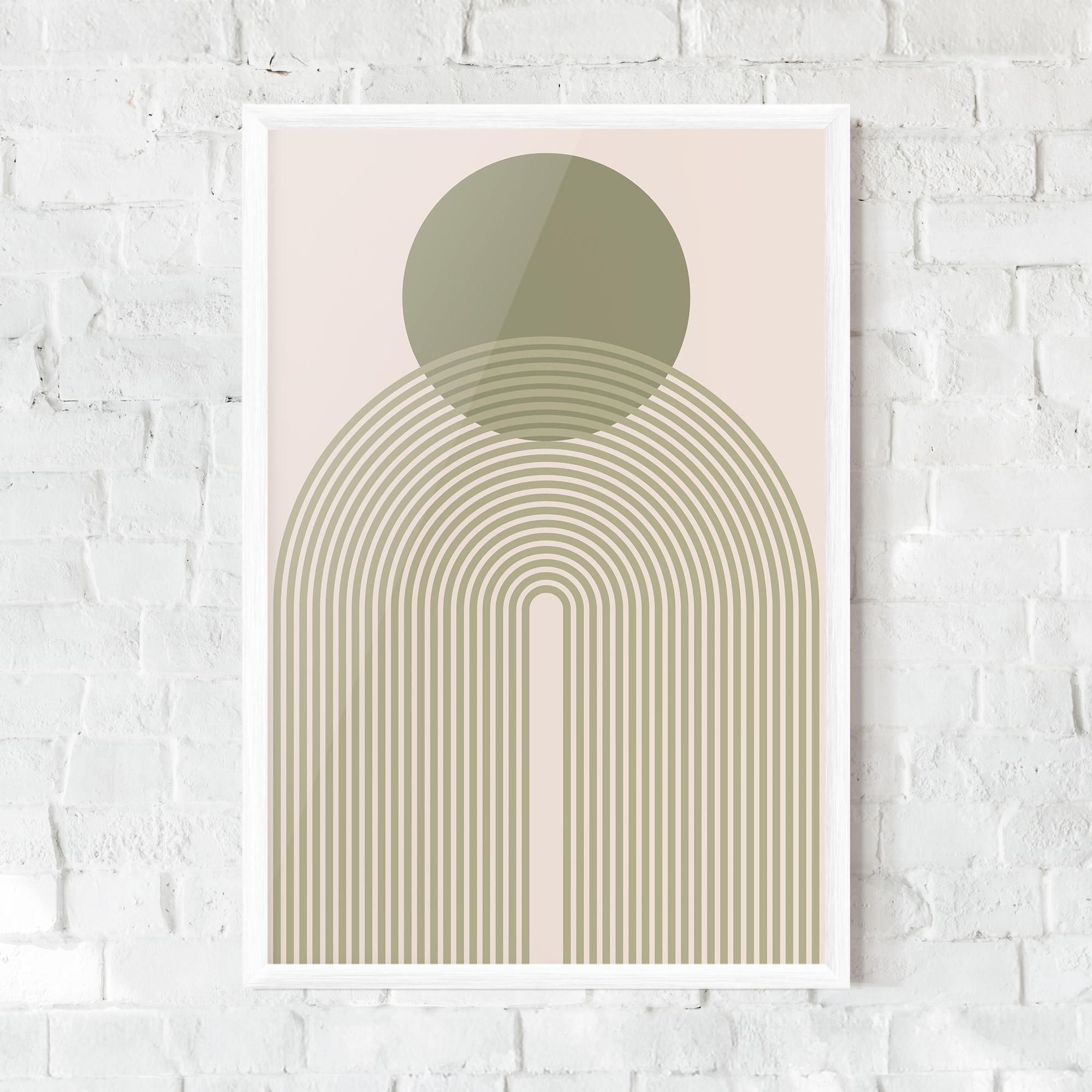 Poster Înrămat Green Circle Lines mockup 0