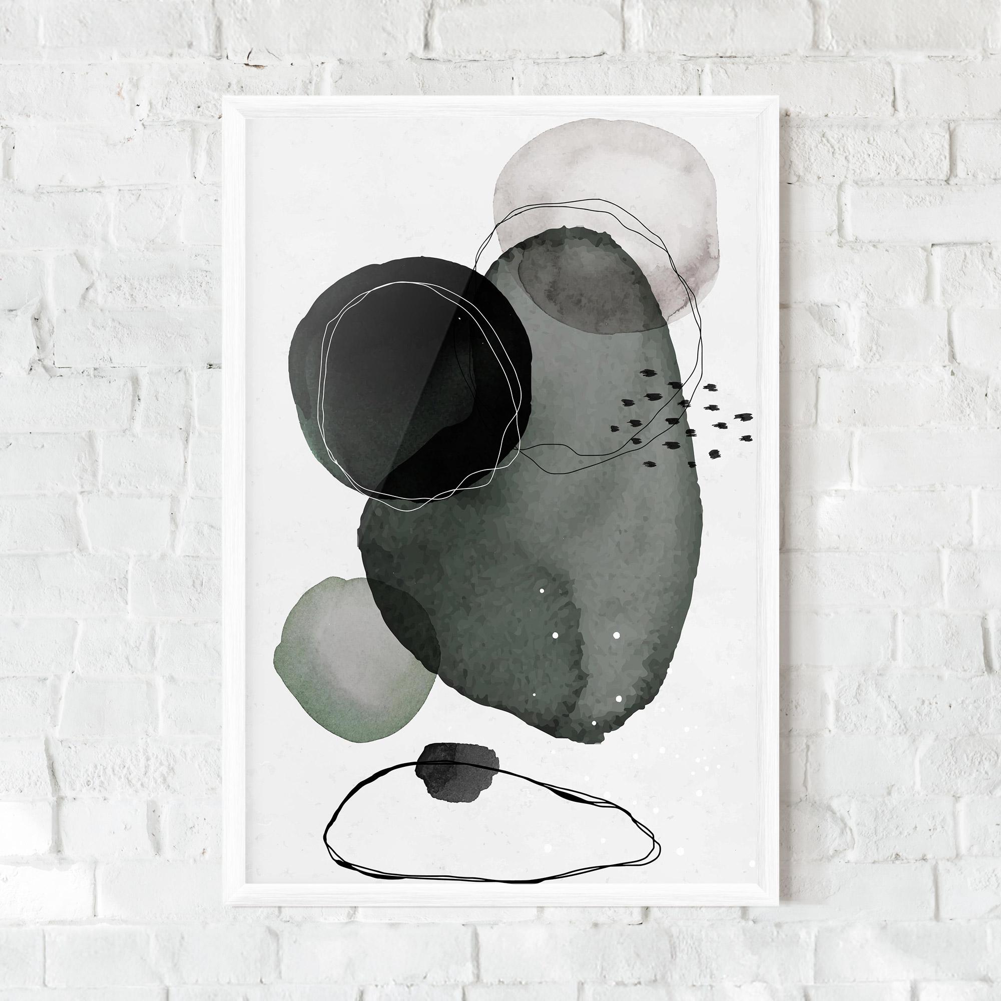 Poster Înrămat Green Watercolor mockup 0