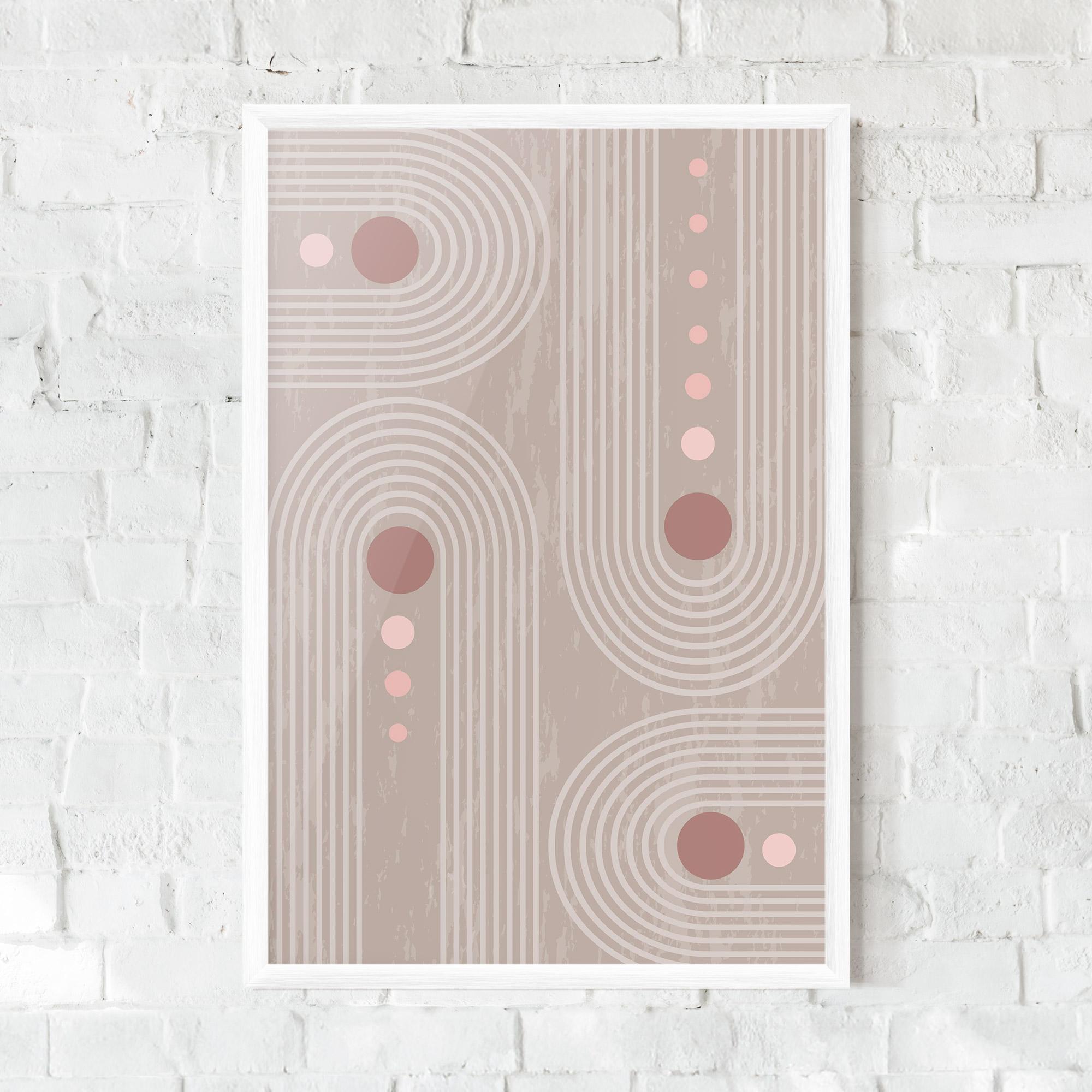 Poster Înrămat Pink Circle On Cream mockup 0