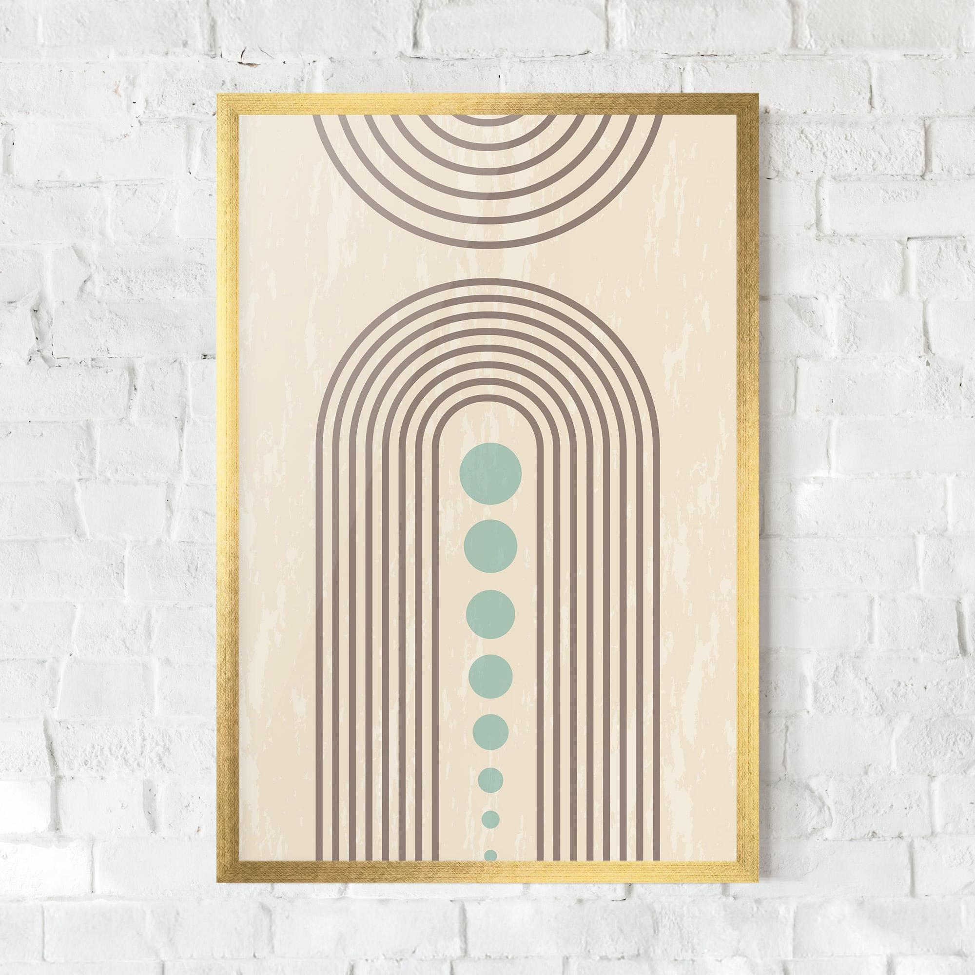 Poster Înrămat Cream Blue Circles mockup 0