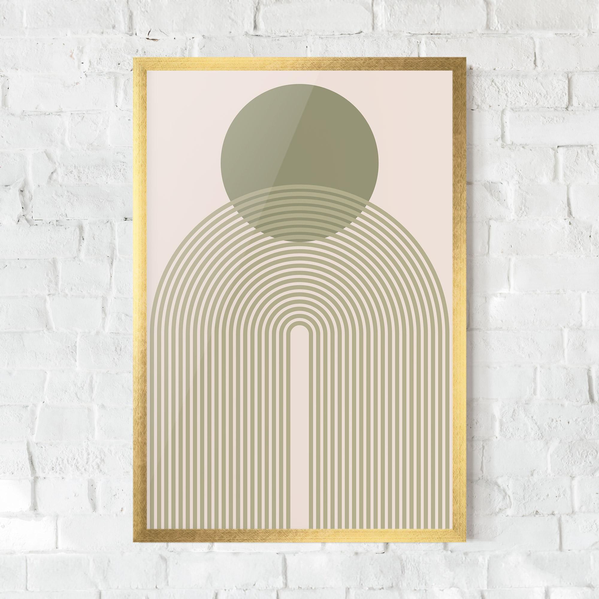 Poster Înrămat Green Circle Lines mockup 0