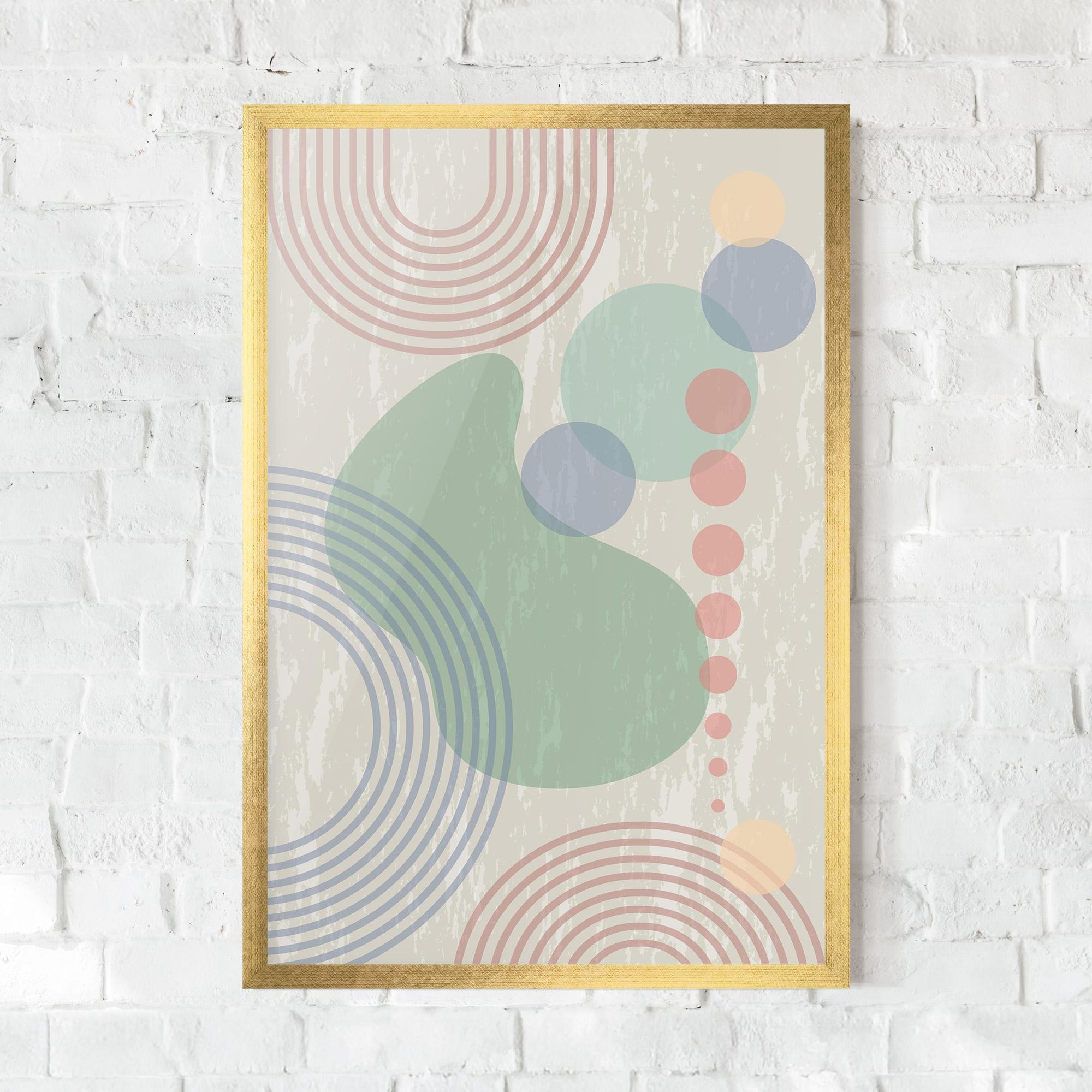 Poster Înrămat Green Pink Shapes mockup 0