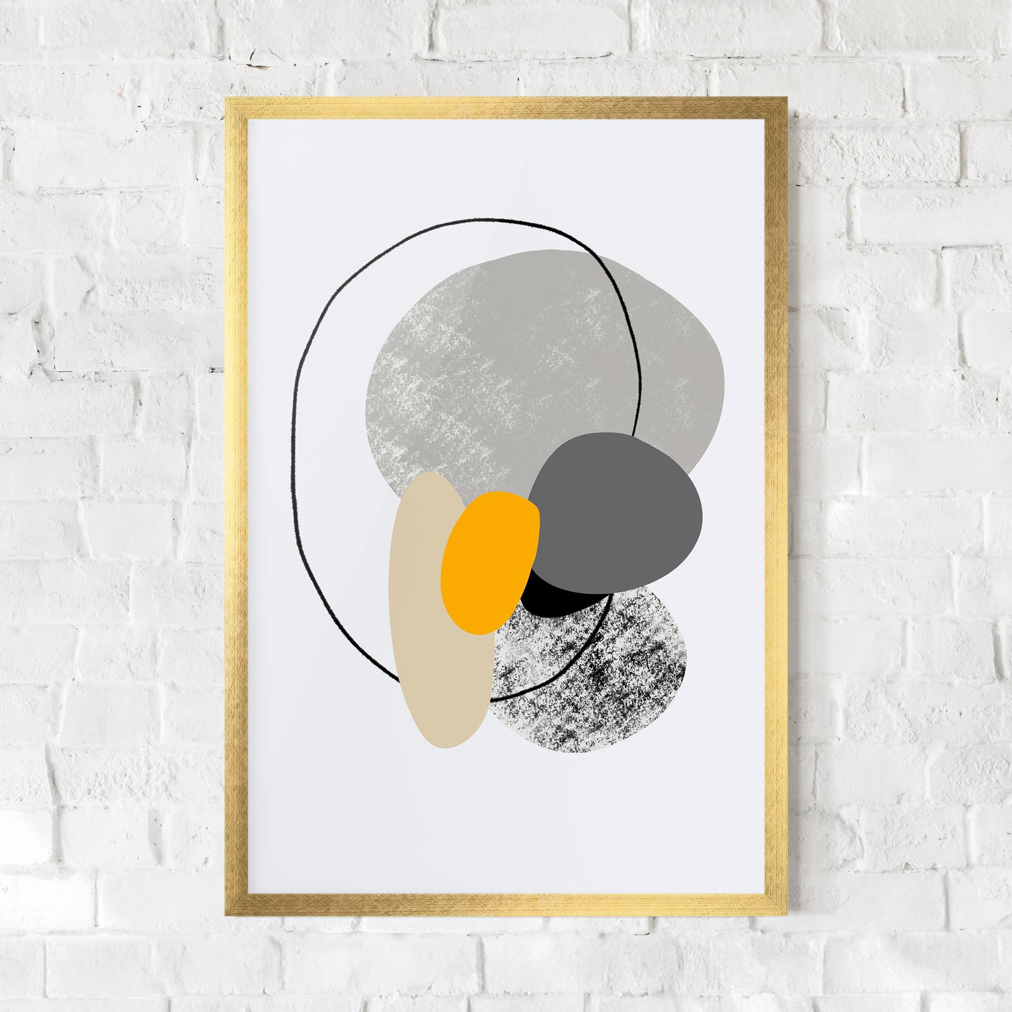 Poster Înrămat Grey Orange Shape mockup 0