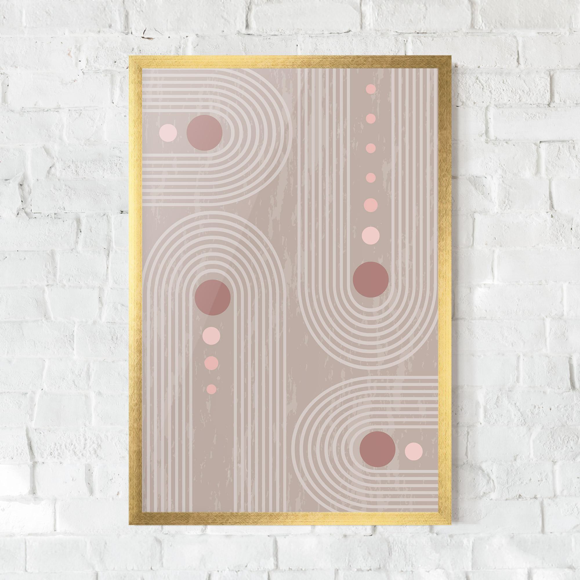 Poster Înrămat Pink Circle On Cream mockup 0