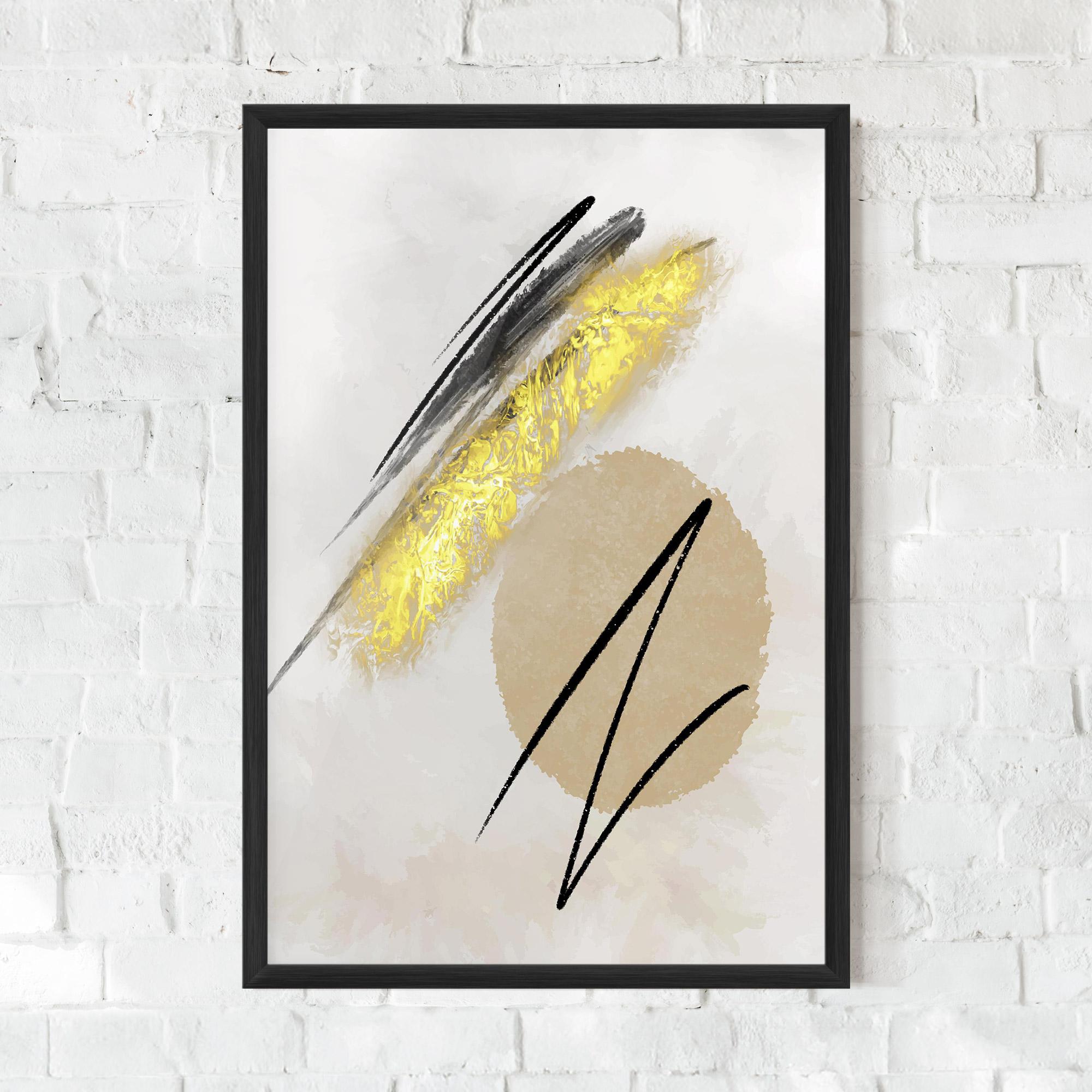 Poster Înrămat Gold Brush mockup 0