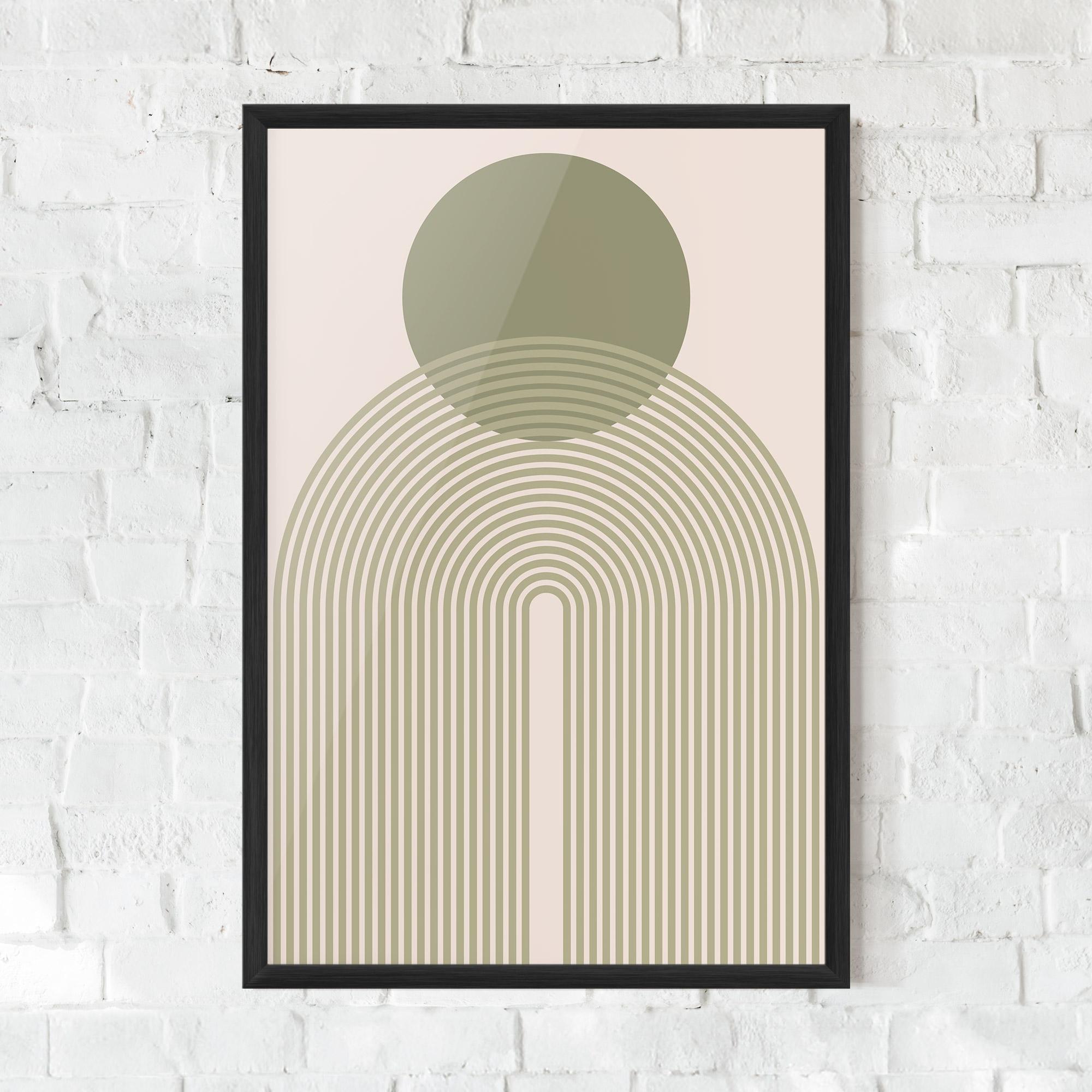 Poster Înrămat Green Circle Lines mockup 0