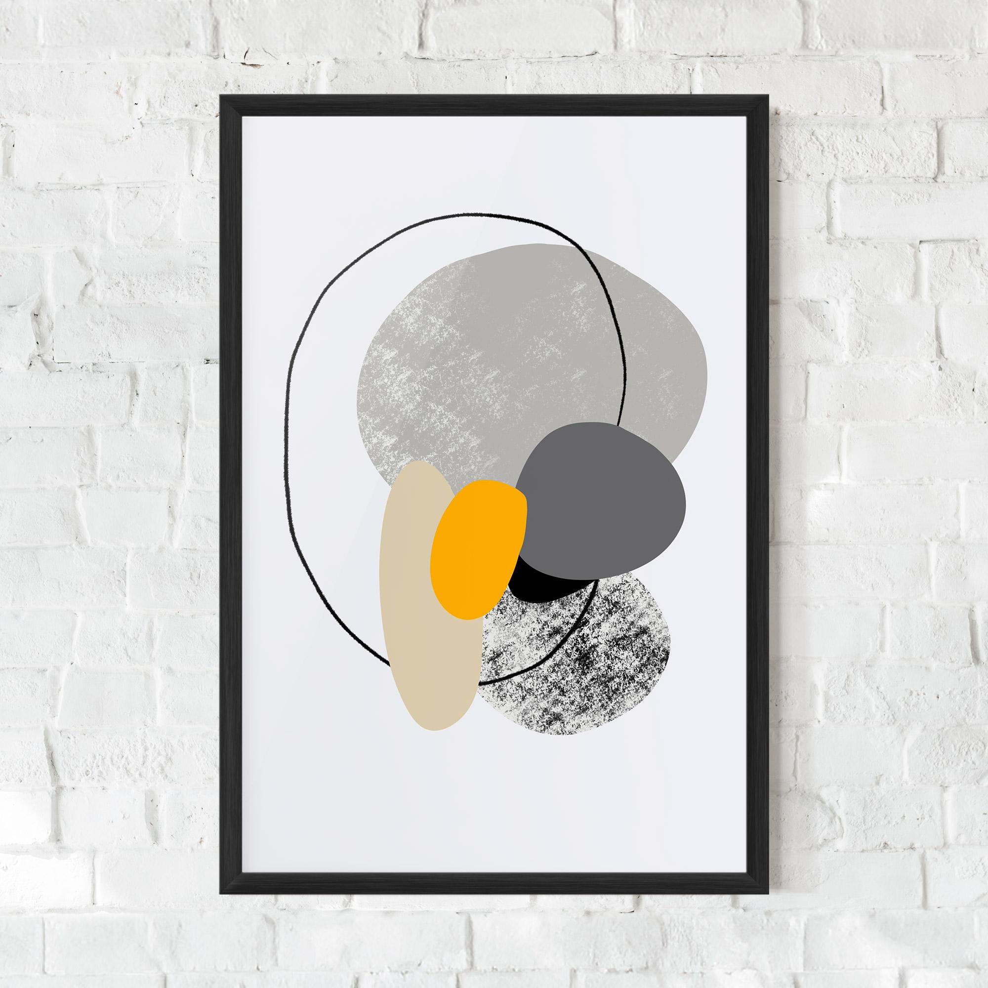 Poster Înrămat Grey Orange Shape mockup 0